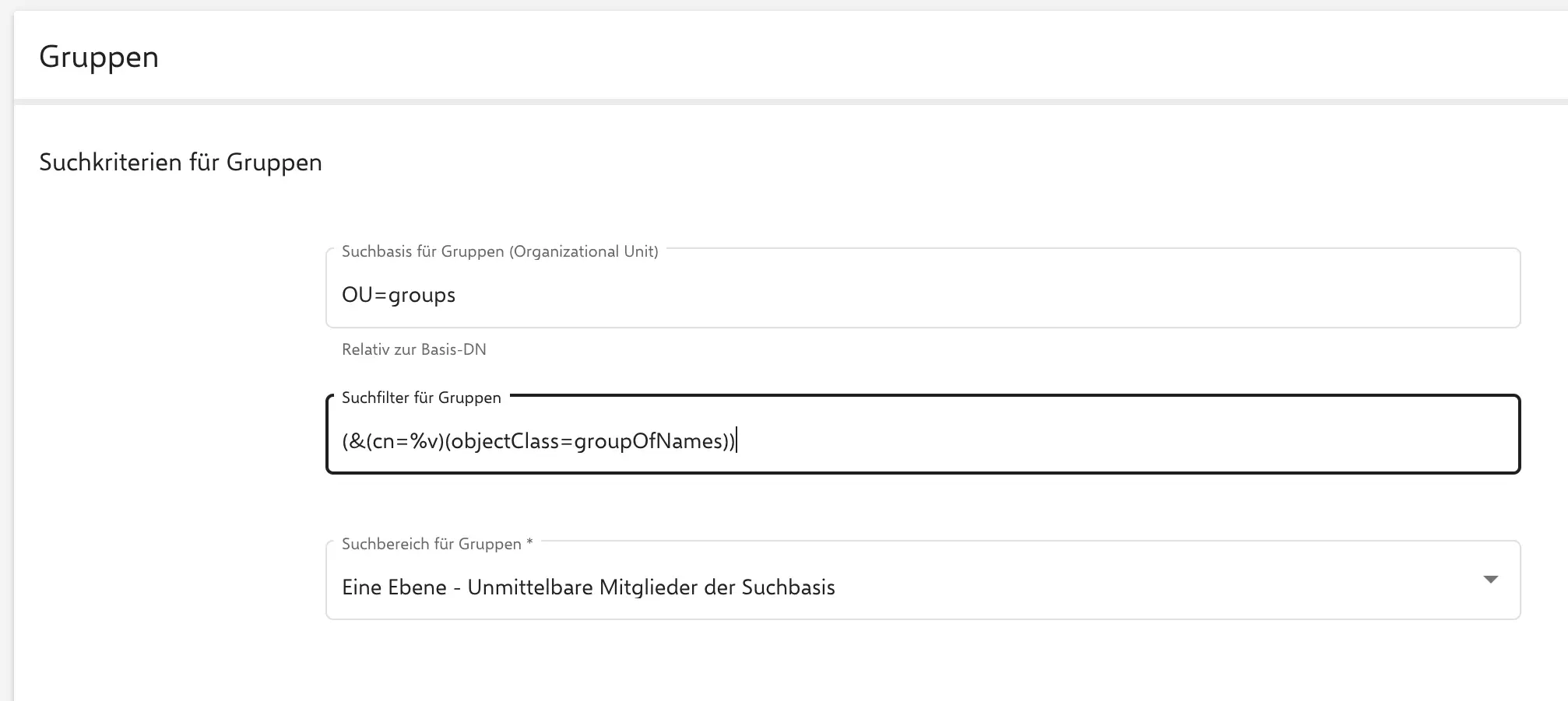 Gruppenkonfiguration