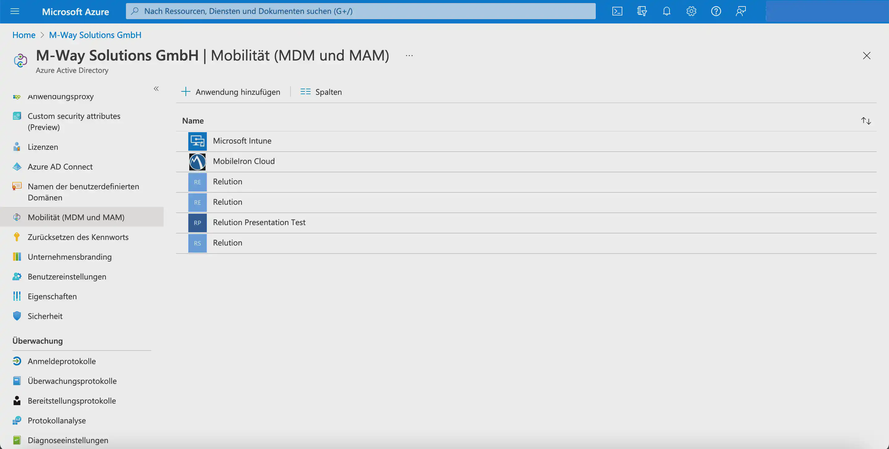 Activate the MDM application under Mobility in Microsoft Entra ID