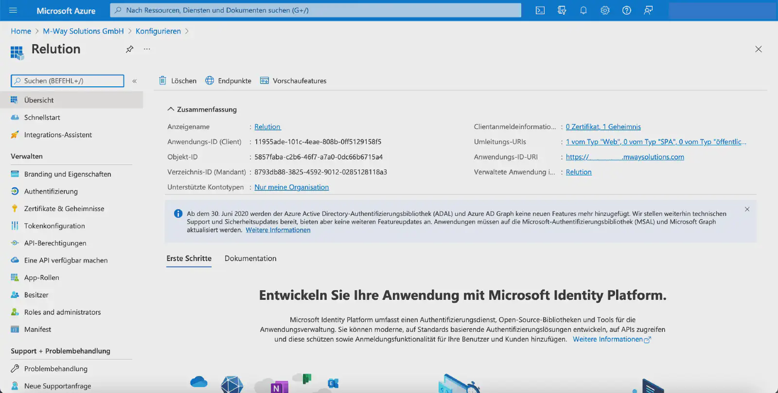 Anwendungs-ID-URI der Microsoft Entra MDM-Anwendung bearbeiten