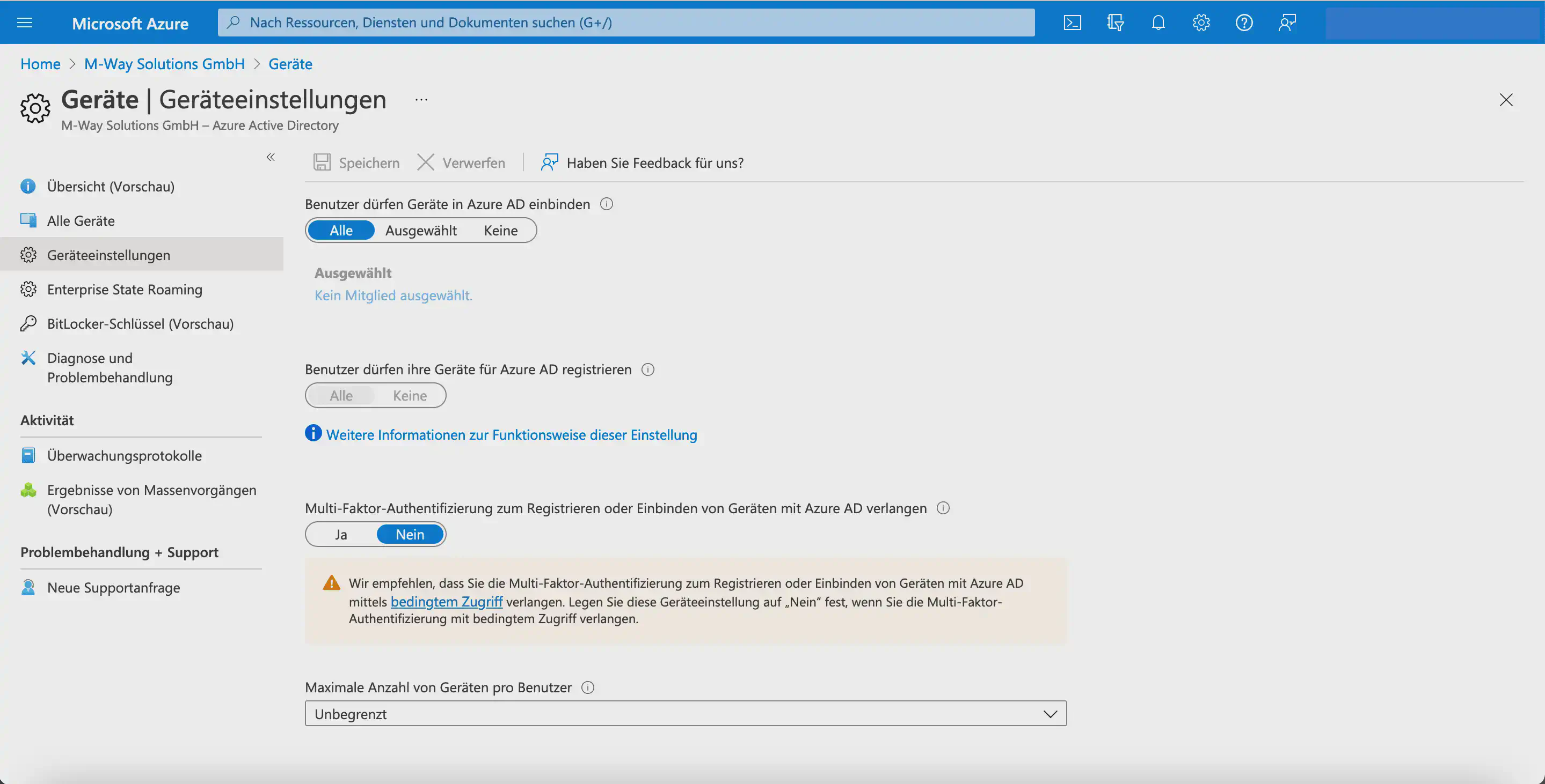 Check device settings in Microsoft Entra ID for Autopilot enrollment