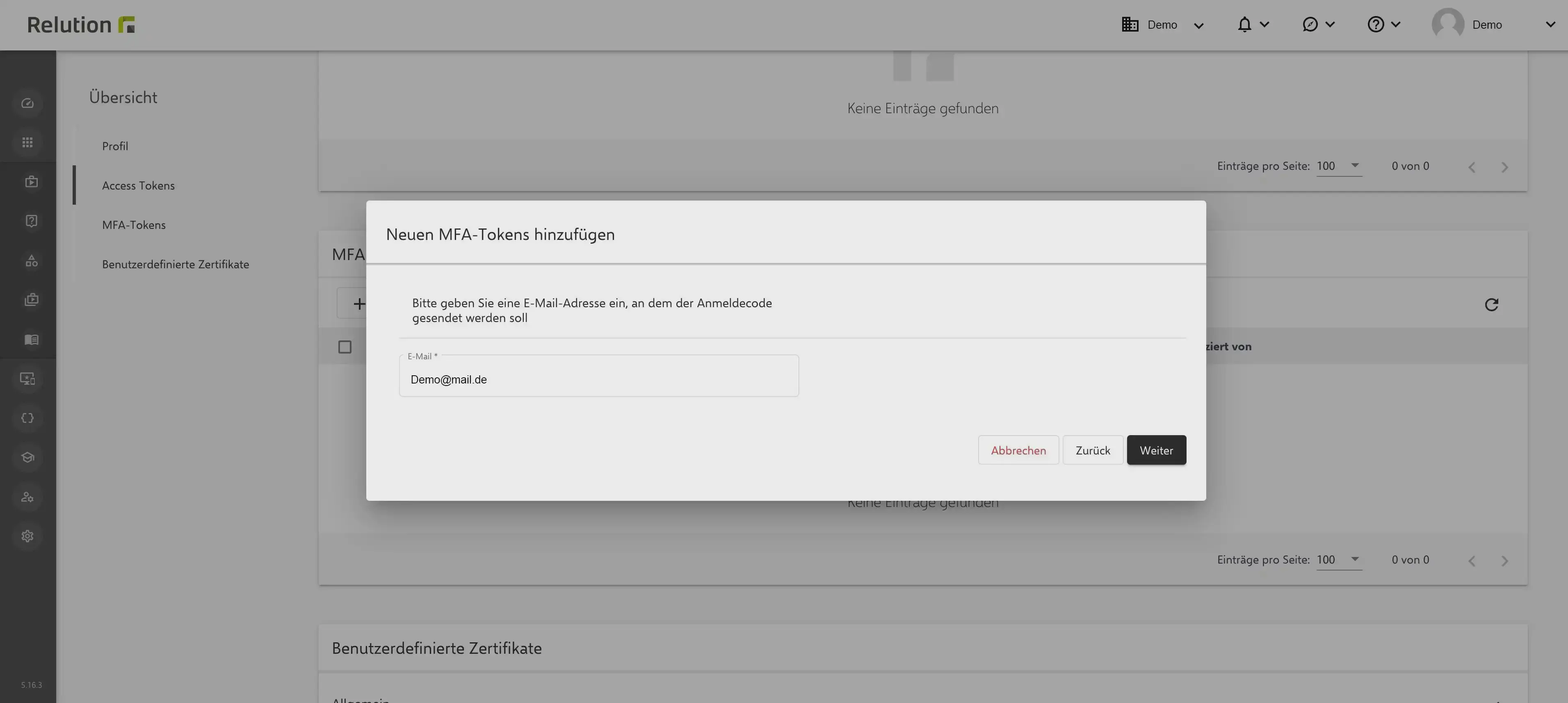 MFA E-Mail-Adressen