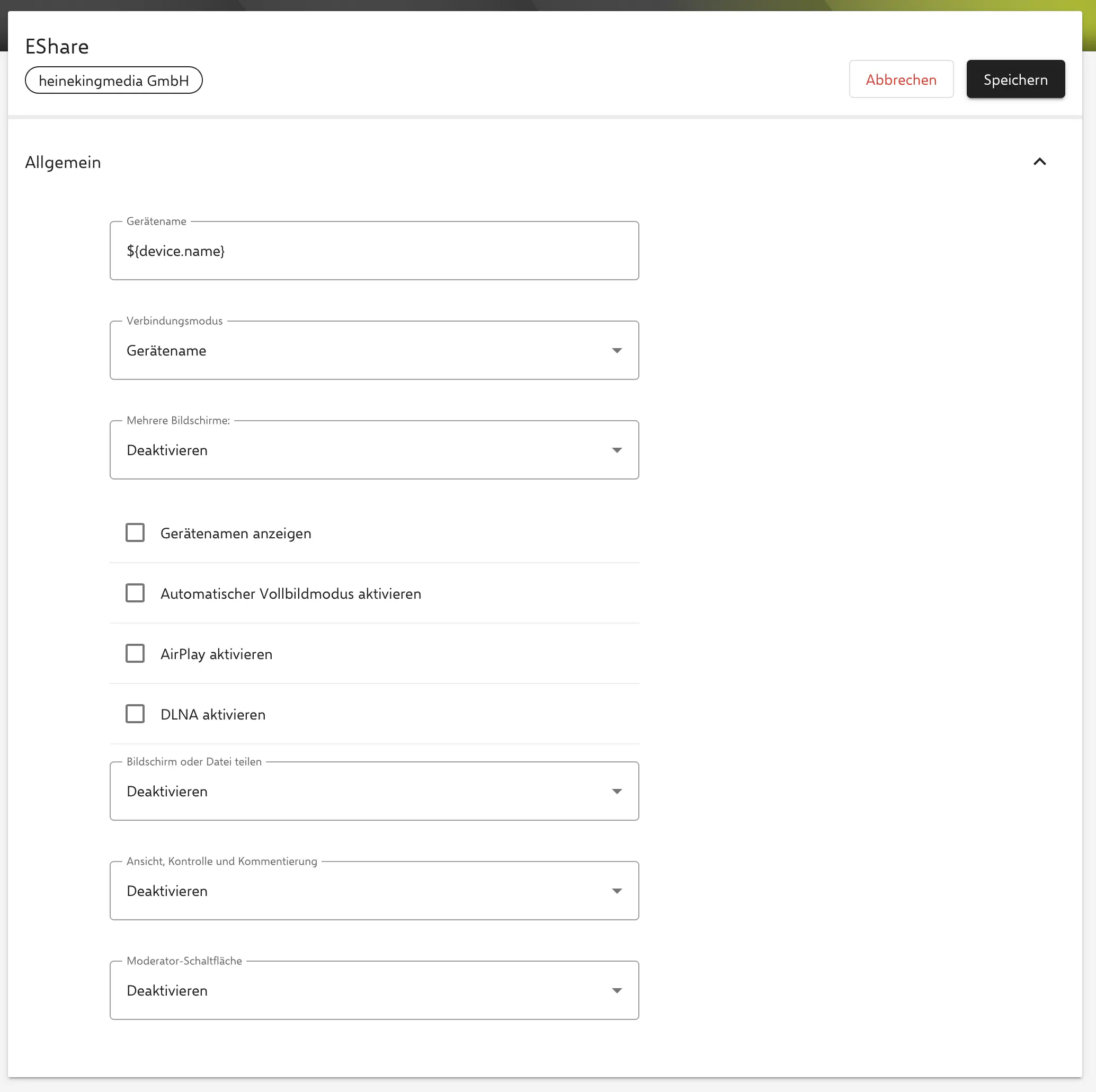 EShare Richtlinie