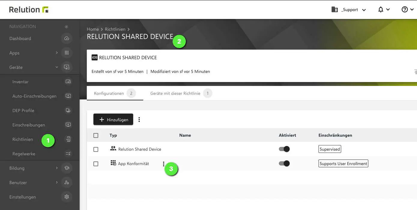 Relution Shared Device