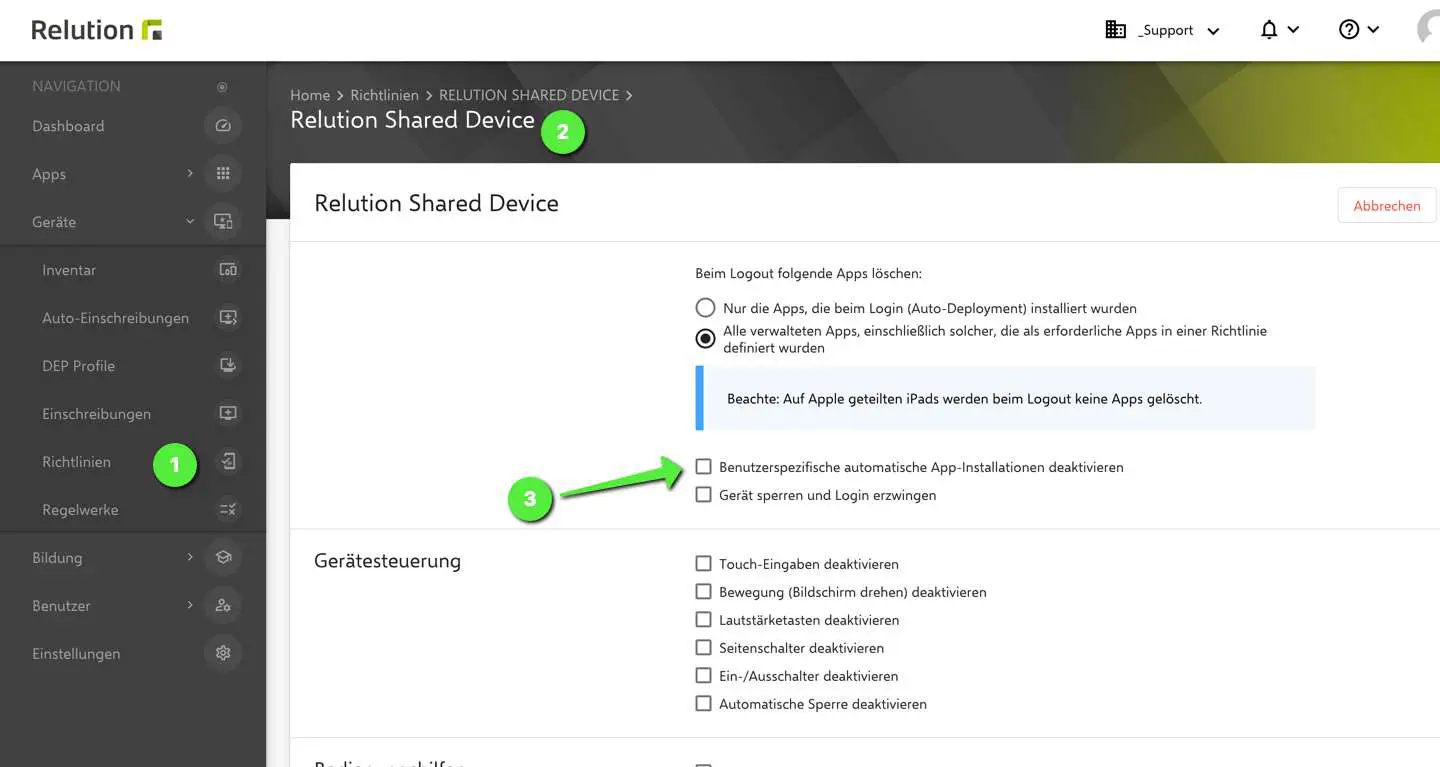 Relution Shared Device