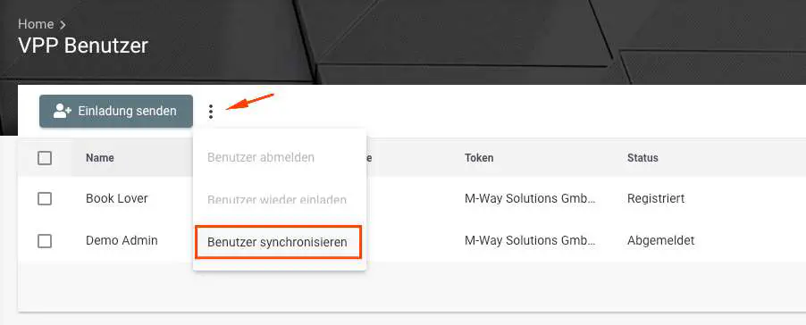 Benutzer synchrosnisieren