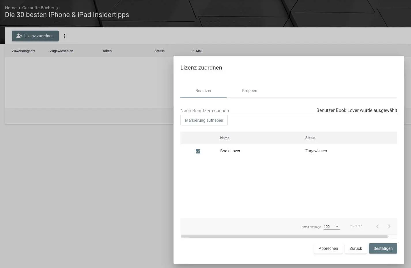 Bücher zuweisen