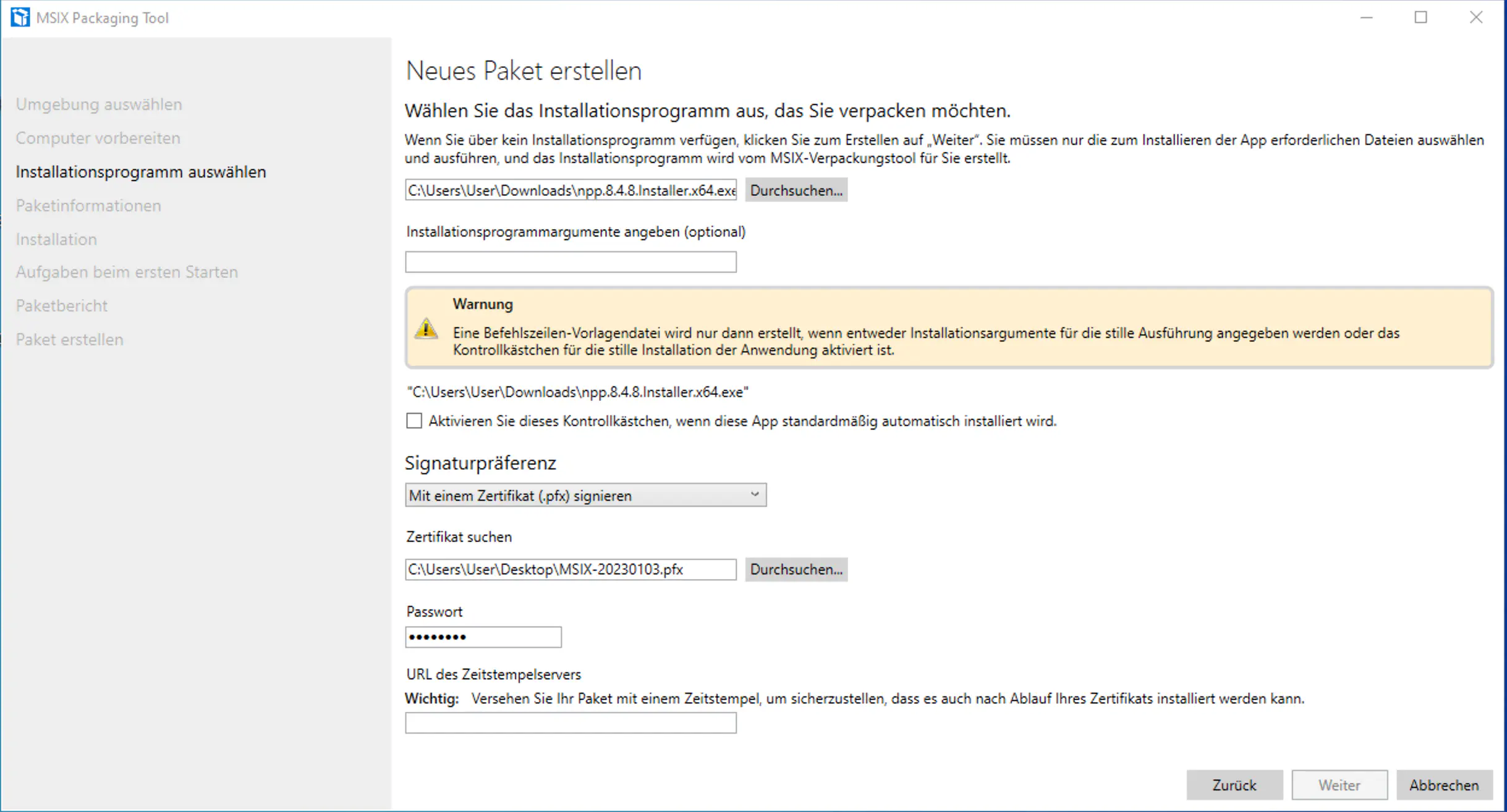 MSIX Packaging Tool