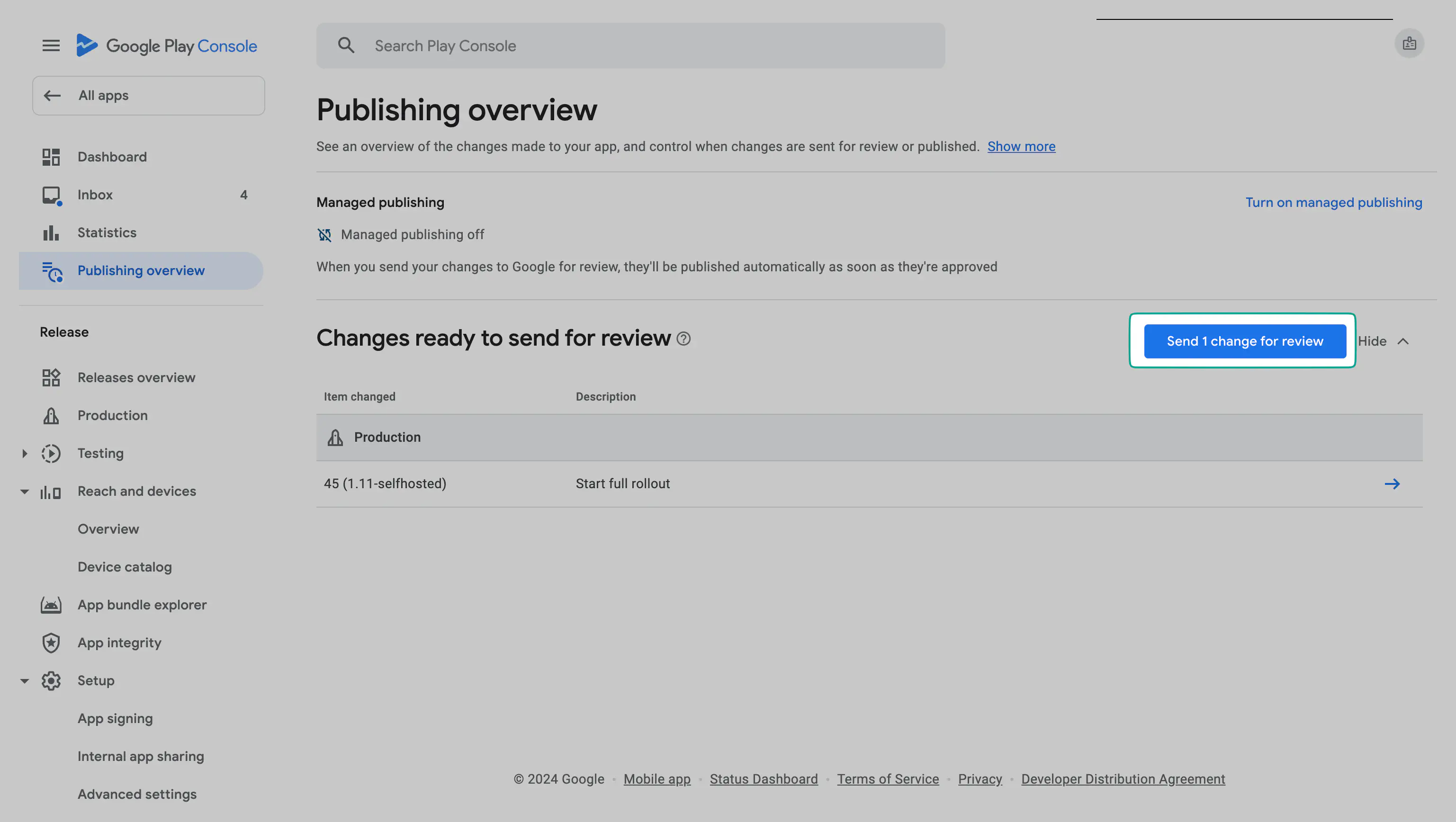 Änderungen zur Prüfung in Google Play Console einreichen