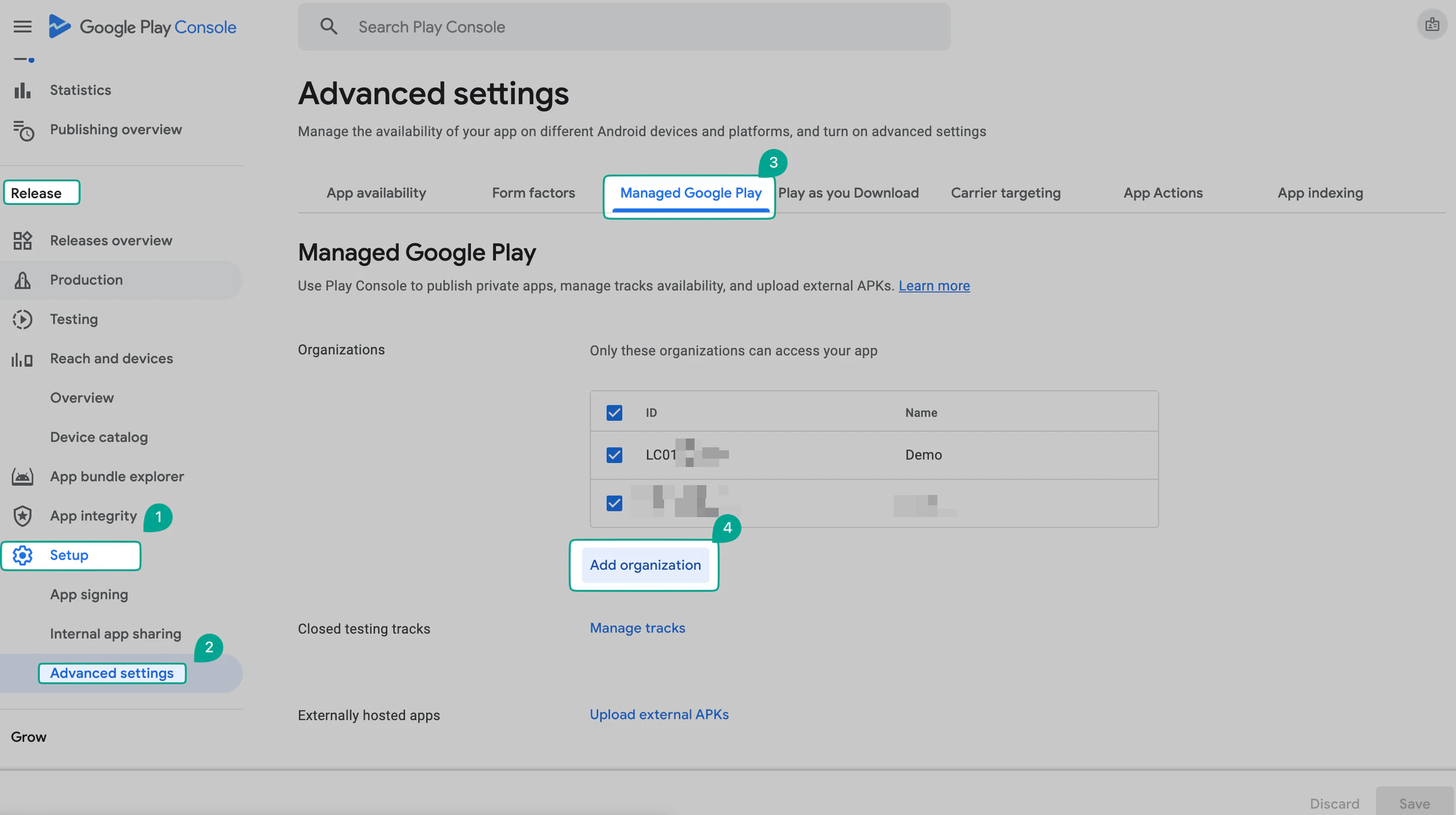 Google Organisations-ID in Play Console für App-Freigabe hinterlegen