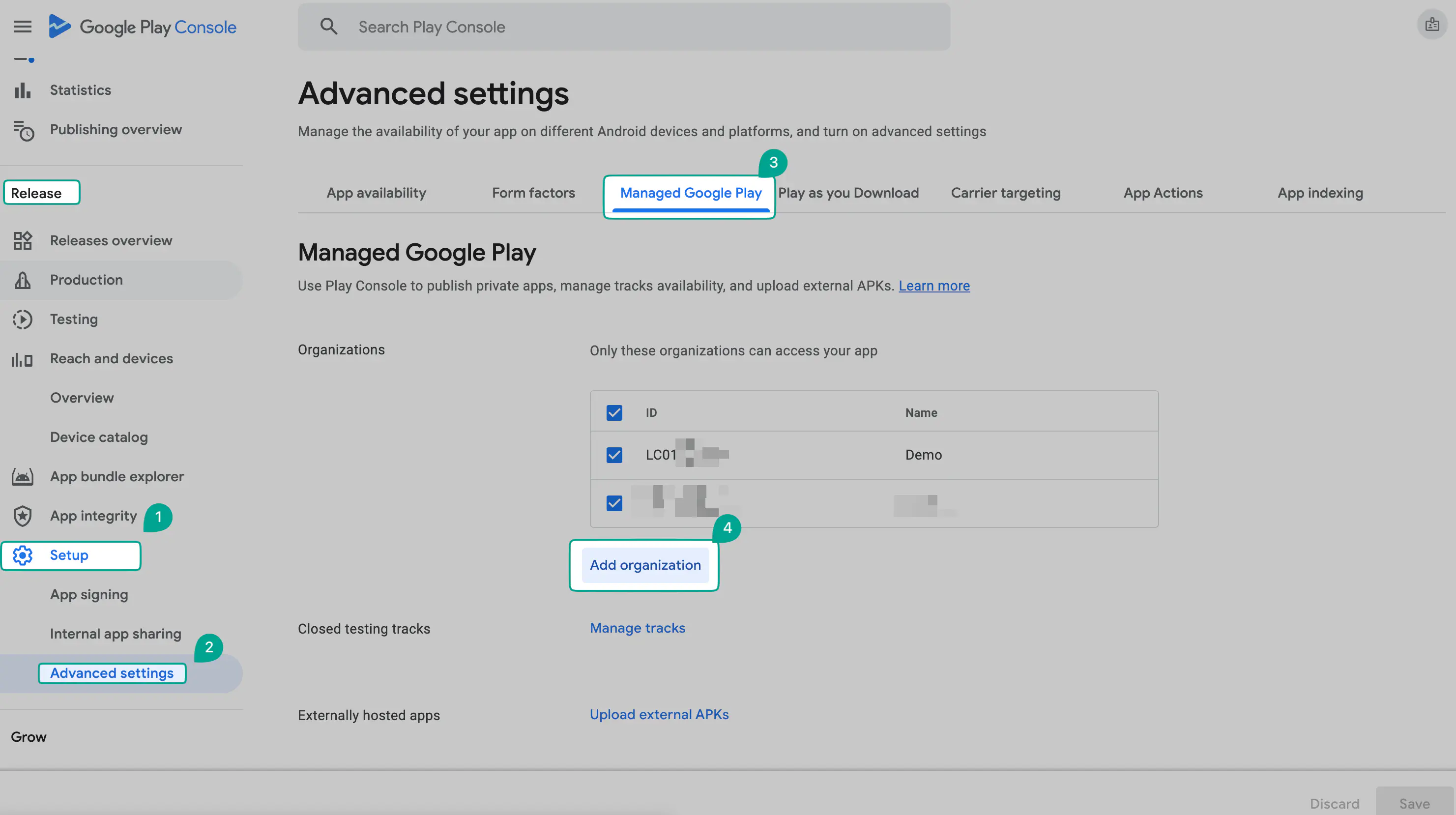 Google Organisations-ID in Play Console für App-Freigabe hinterlegen