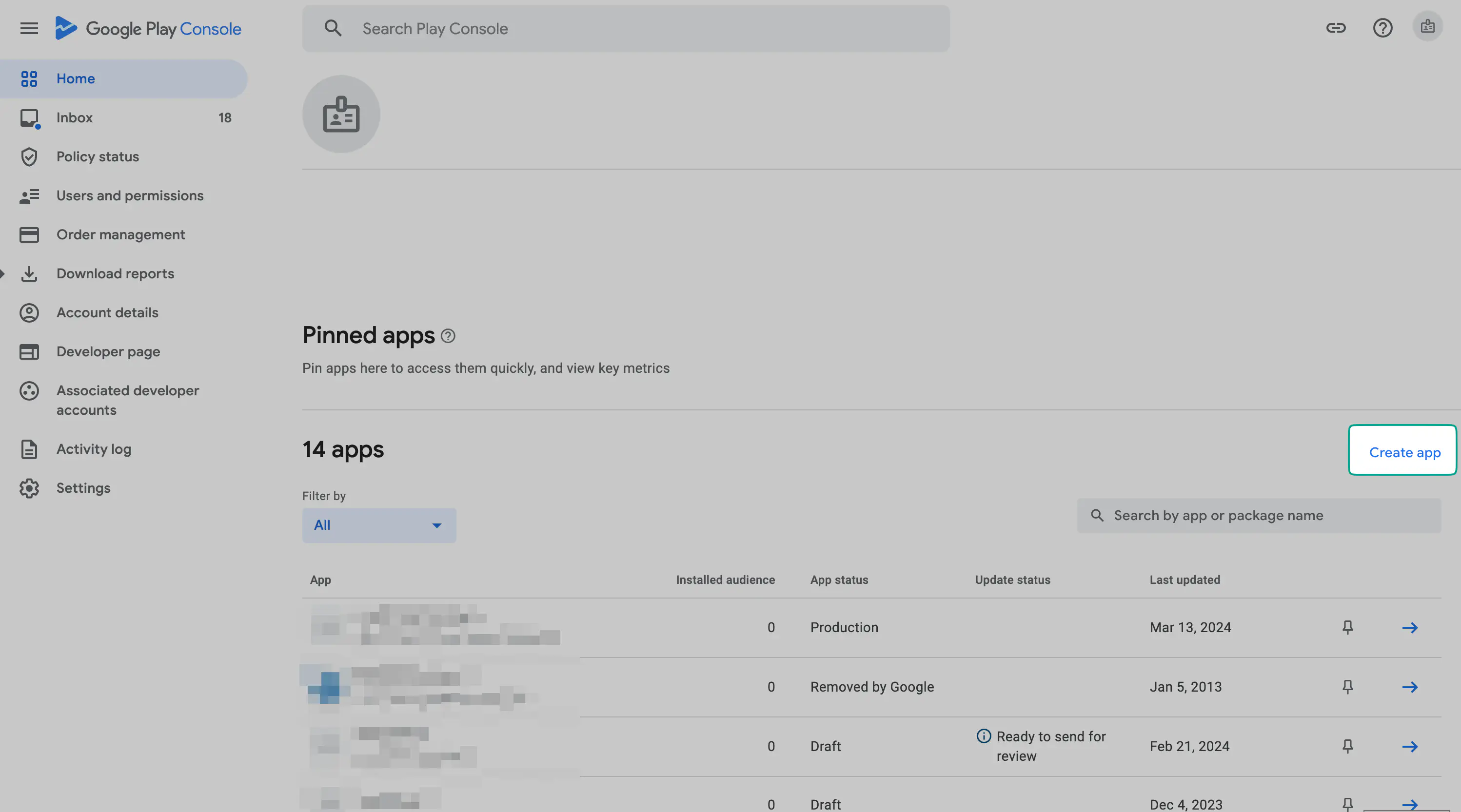 Neue App in der Google Play Console erstellen