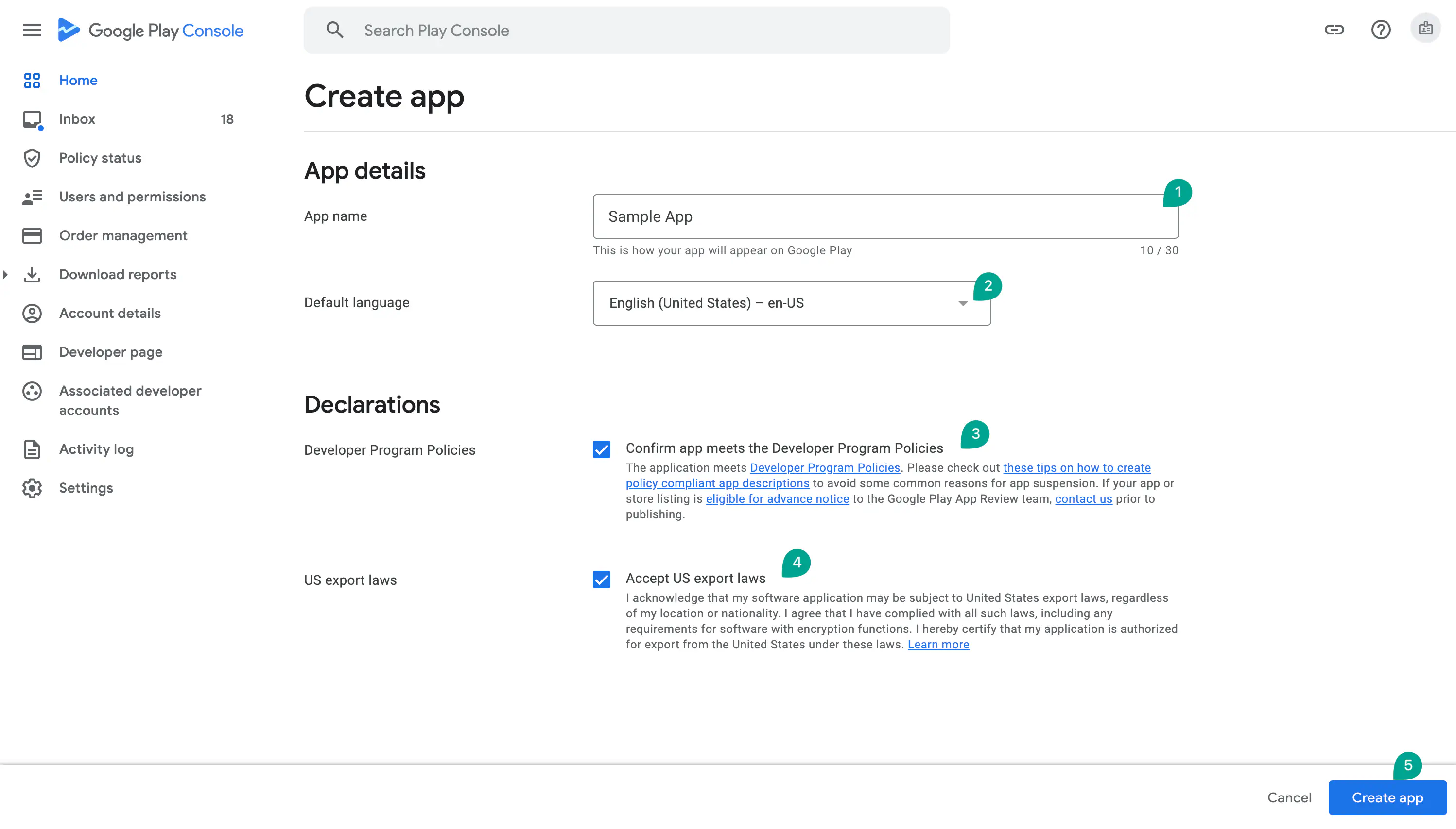 App-Details in der Google Play Console hinterlegen