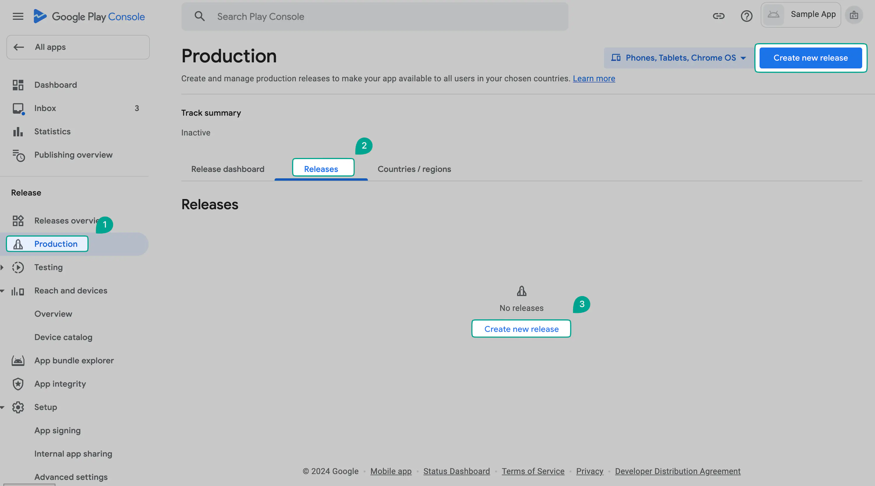 Neues Release in Google Play Console anlegen