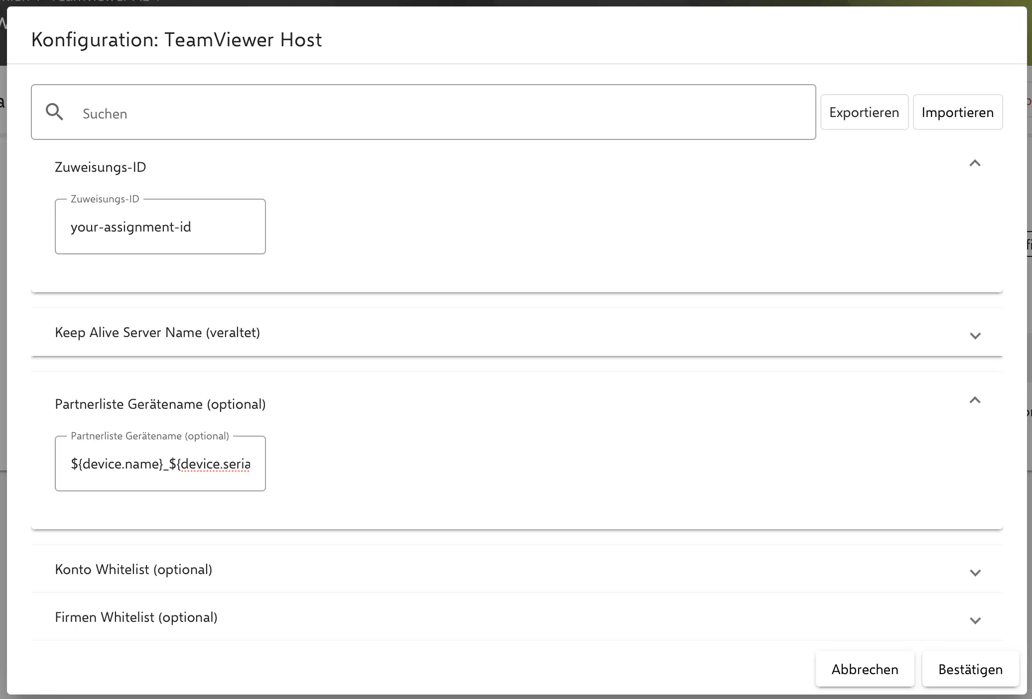TeamViewer Host Konfiguration