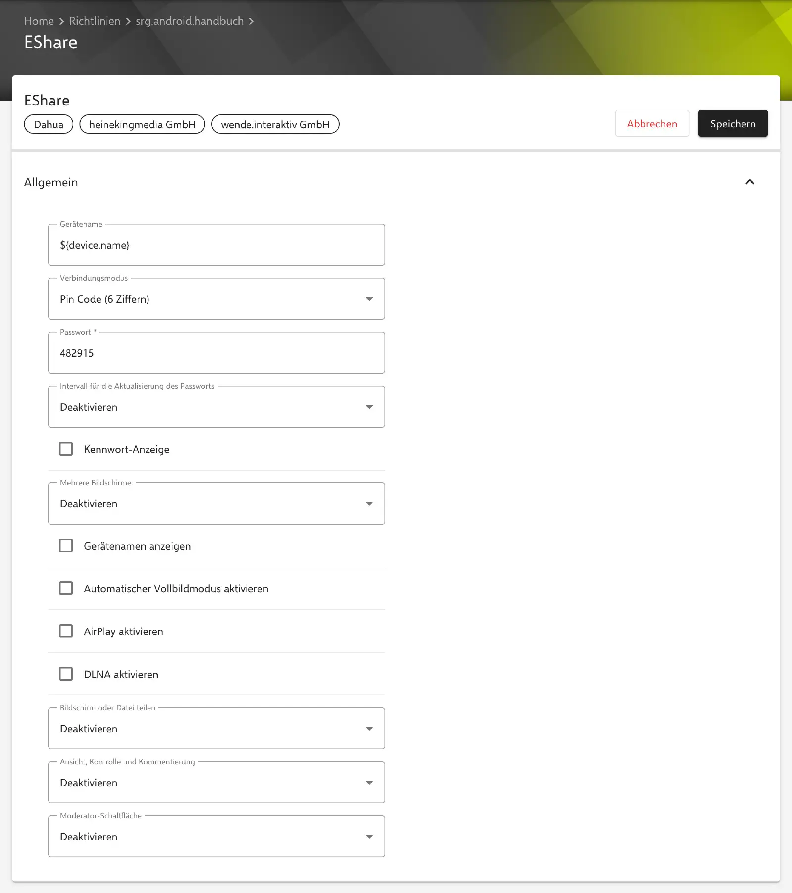 EShare Richtlinie