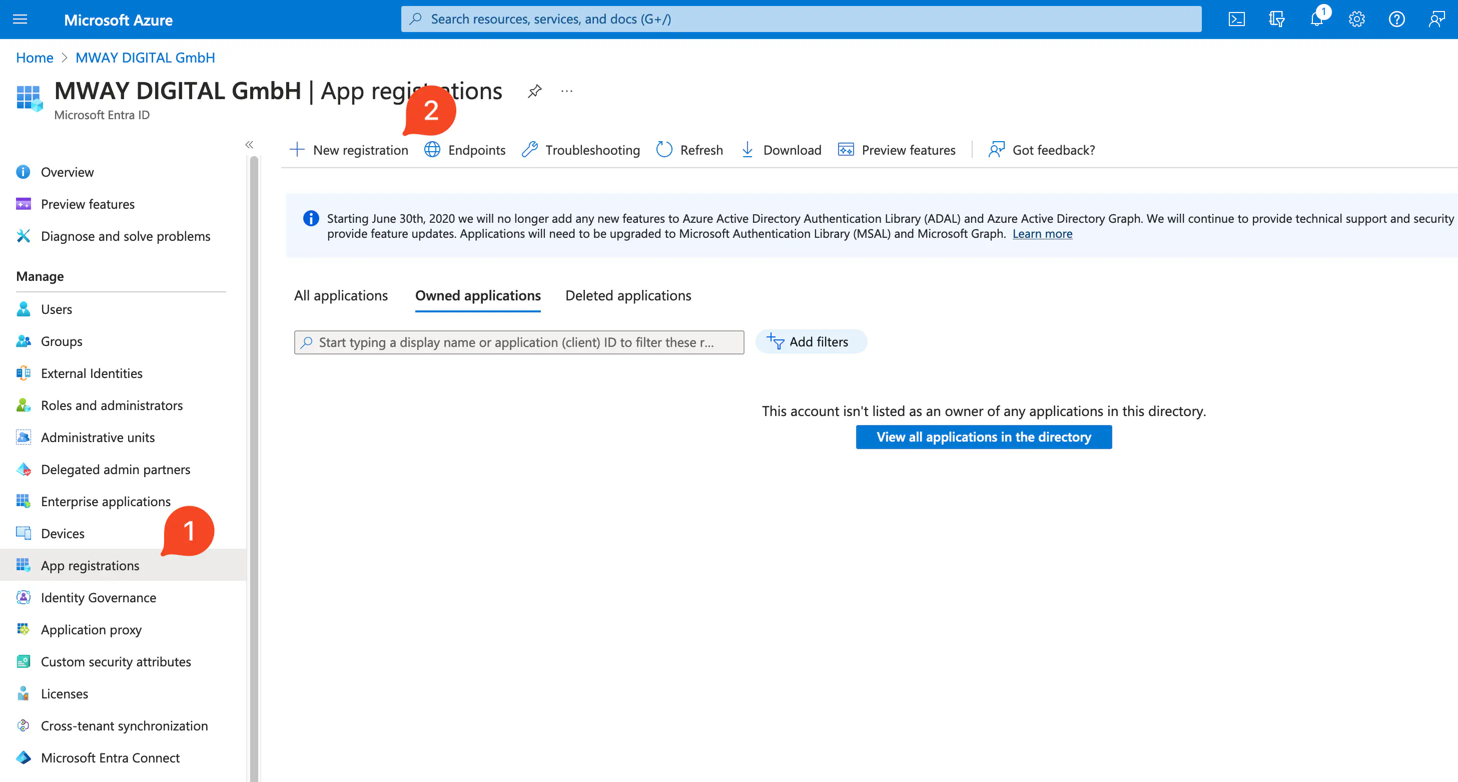 Création d’un nouveau registre d’applications Azure pour OIDC