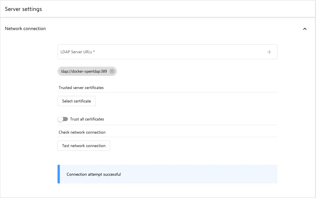 Test network connection
