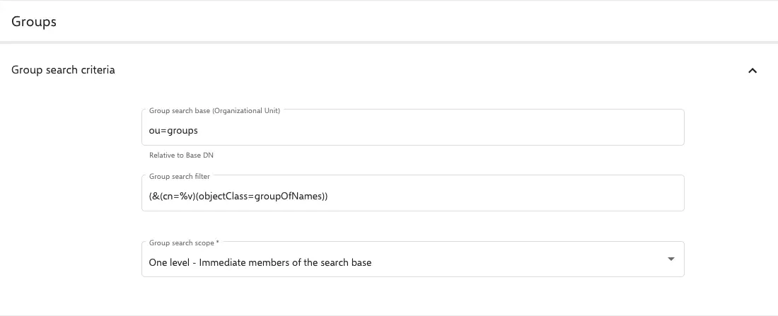 Group configuration