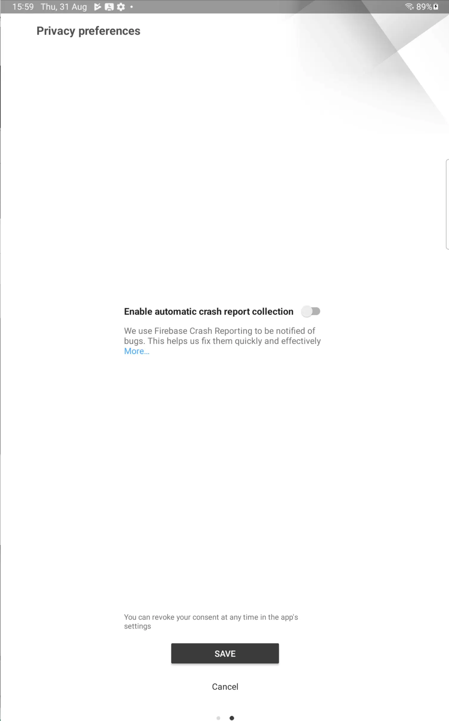 Android permission request for location access during Relution enrollment