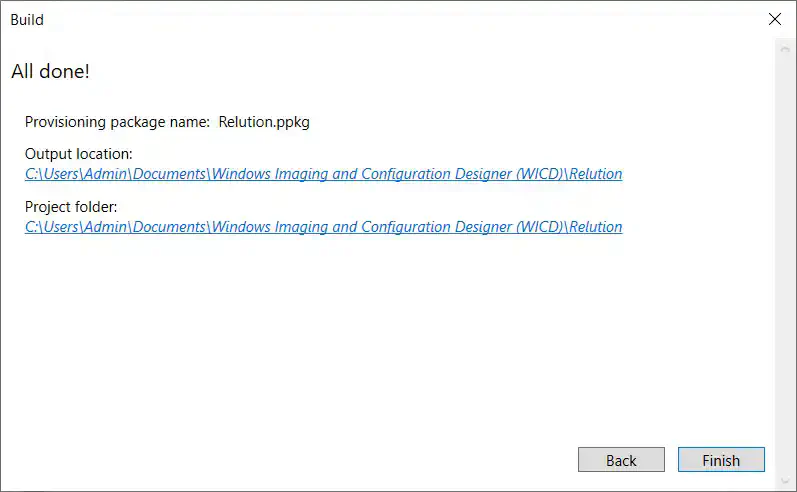 Windows Configuration Designer signing certificate selection for provisioning package signing