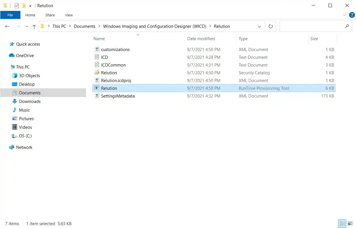 Windows Configuration Designer provisioning package build progress and completion screen
