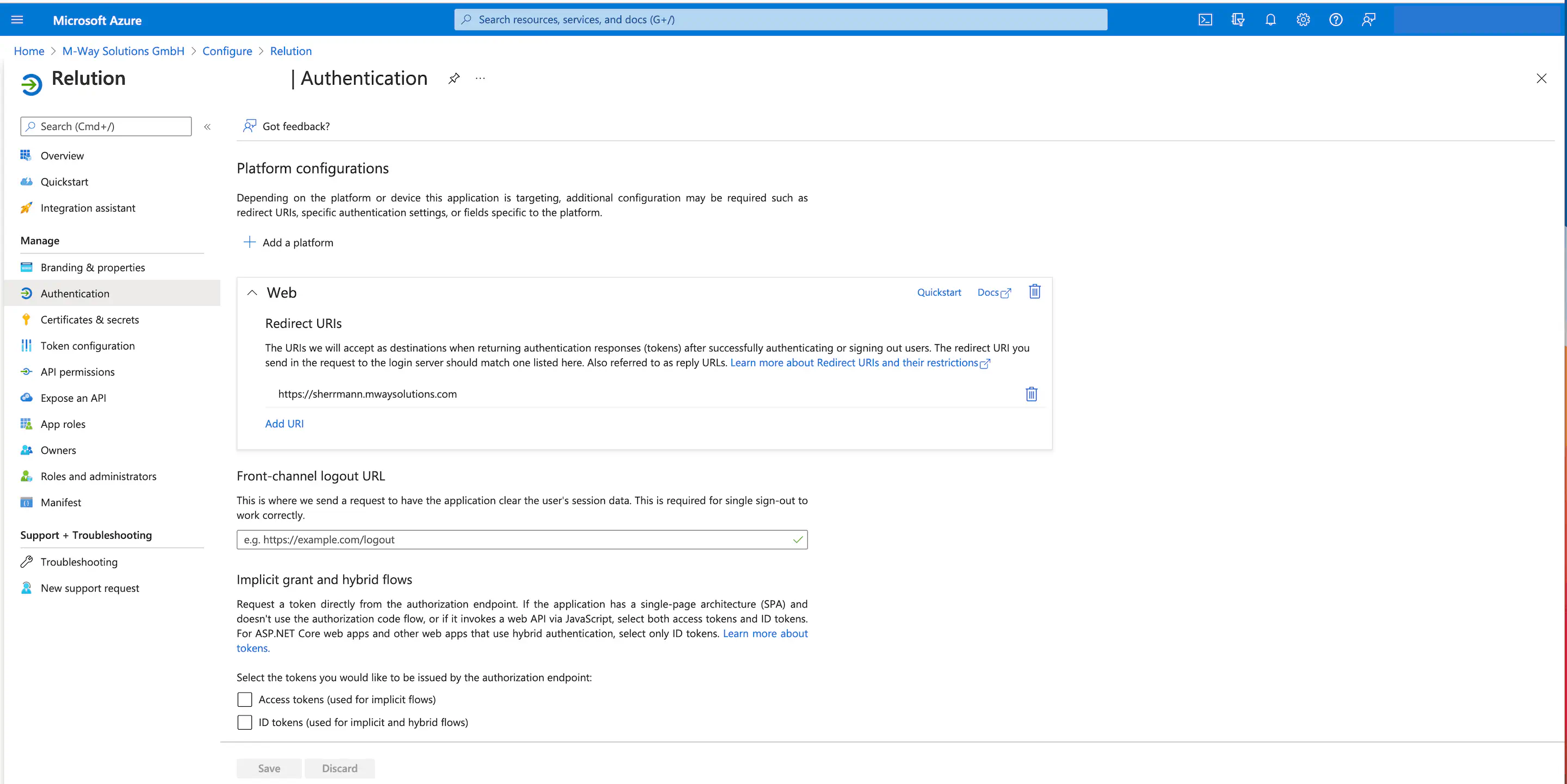 Saisie de l’URL Relution comme URI de redirection Web dans Azure Autopilot