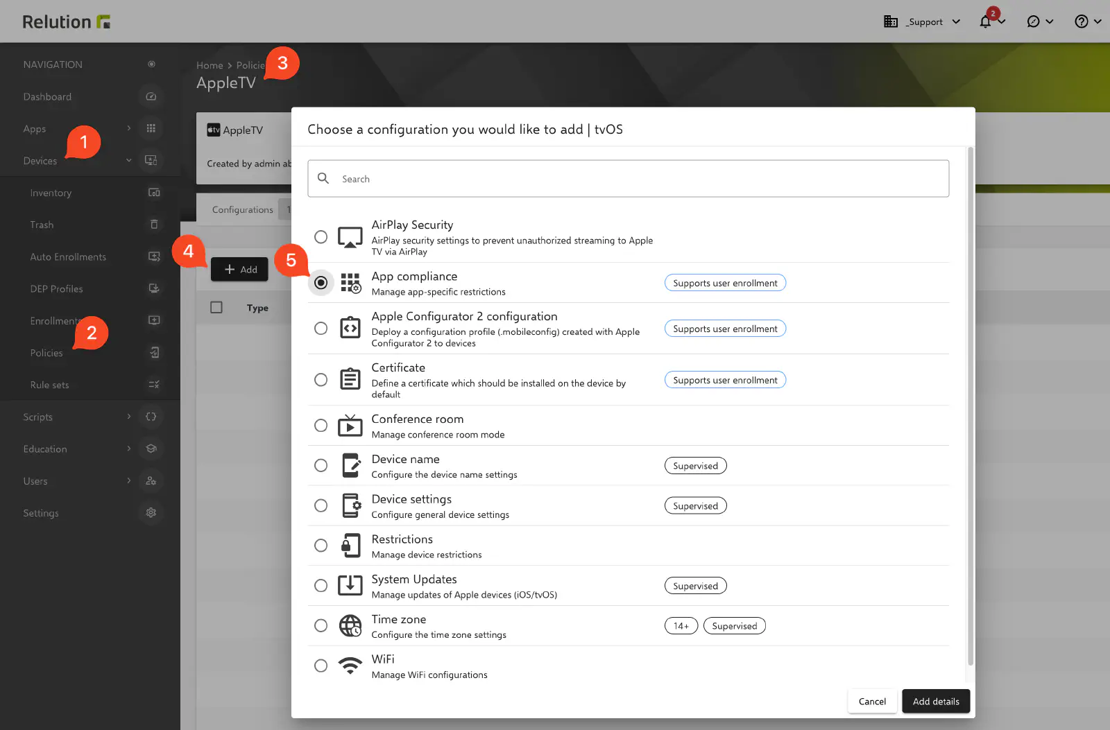 App conformance configuration for app distribution to Apple TV
