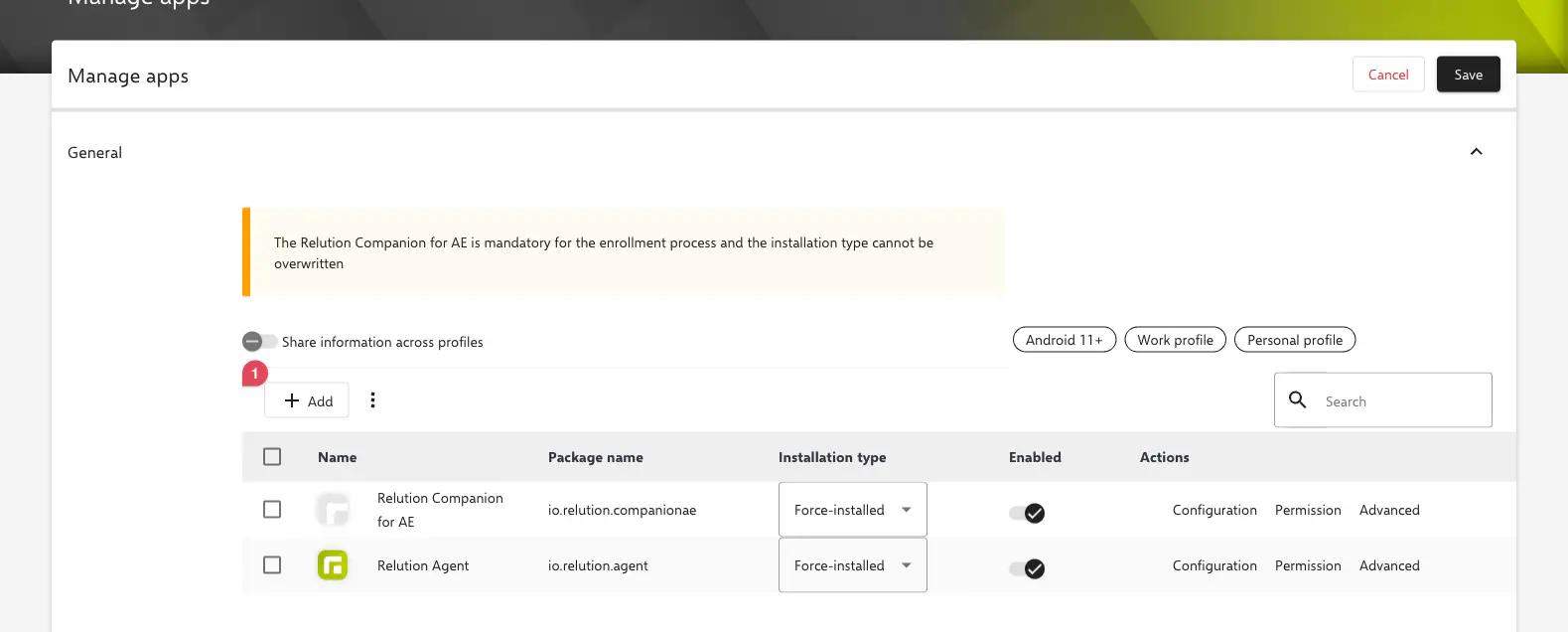Ajouter une application gérée