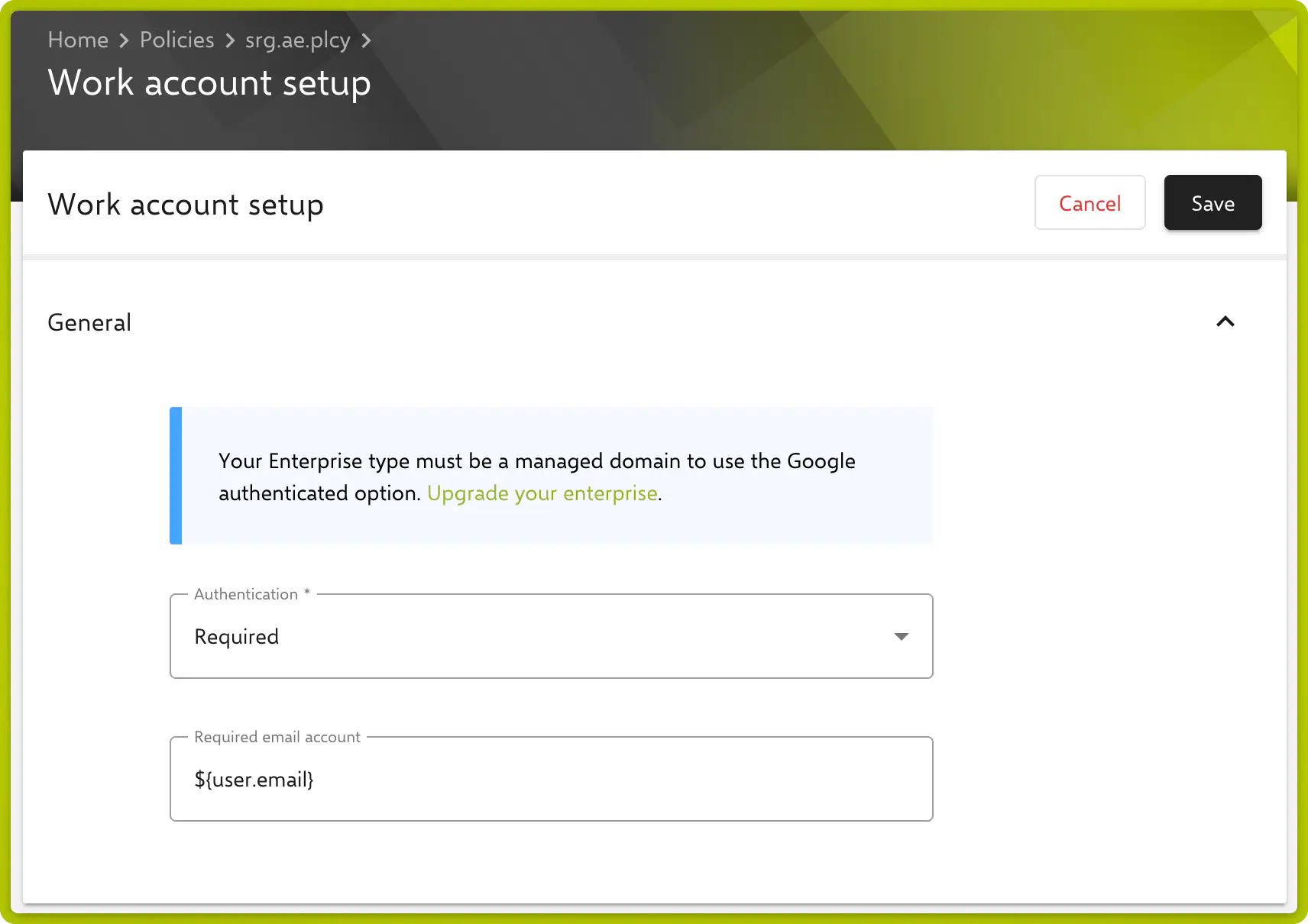 Configuration du compte professionnel dans Relution
