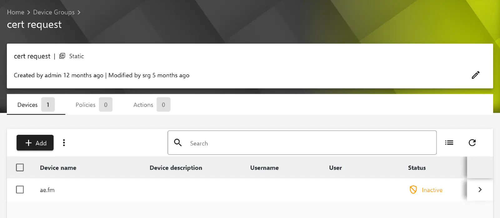 Manually assigning devices to a static group