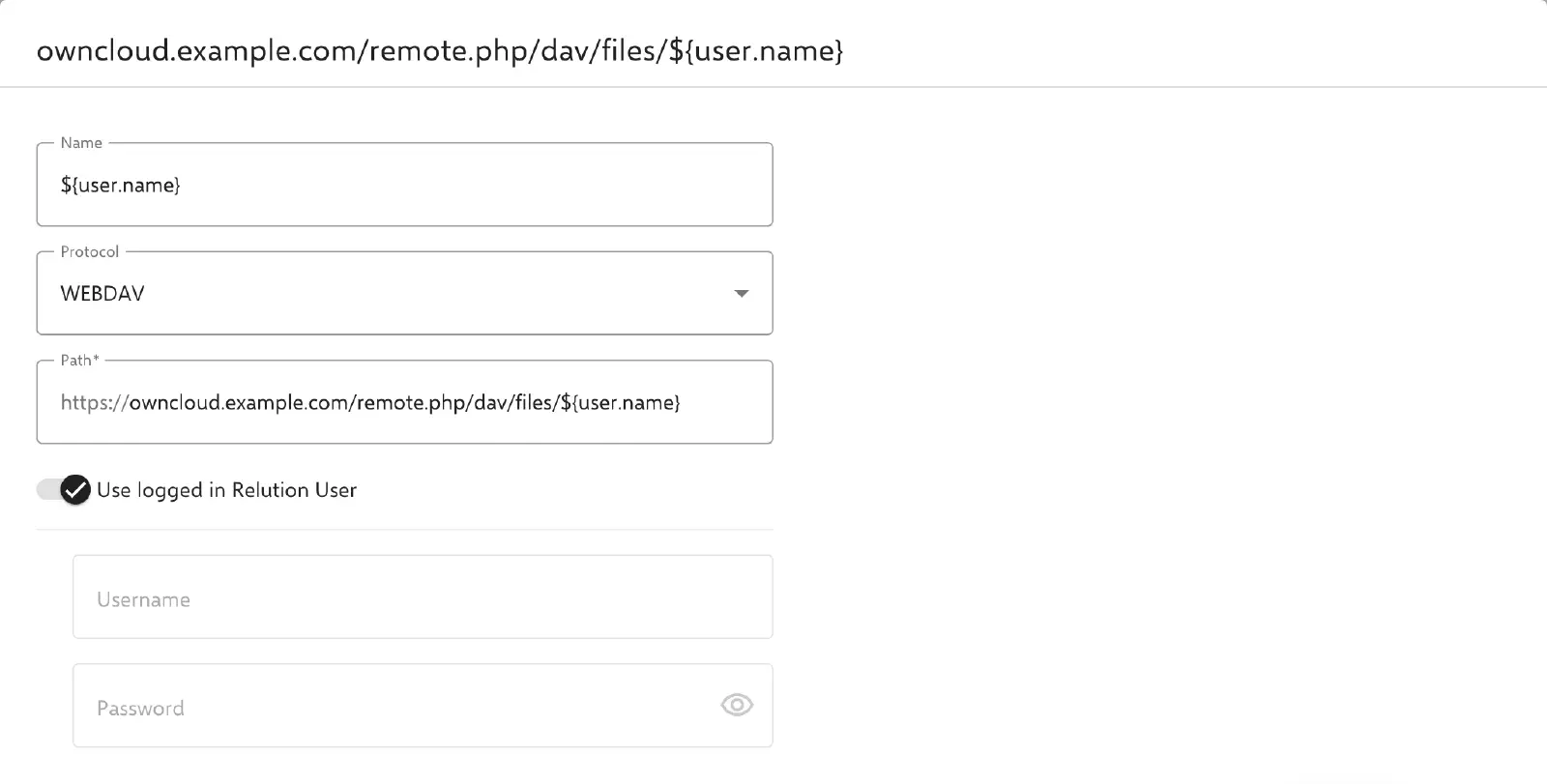 Configuration des partages de fichiers Relution