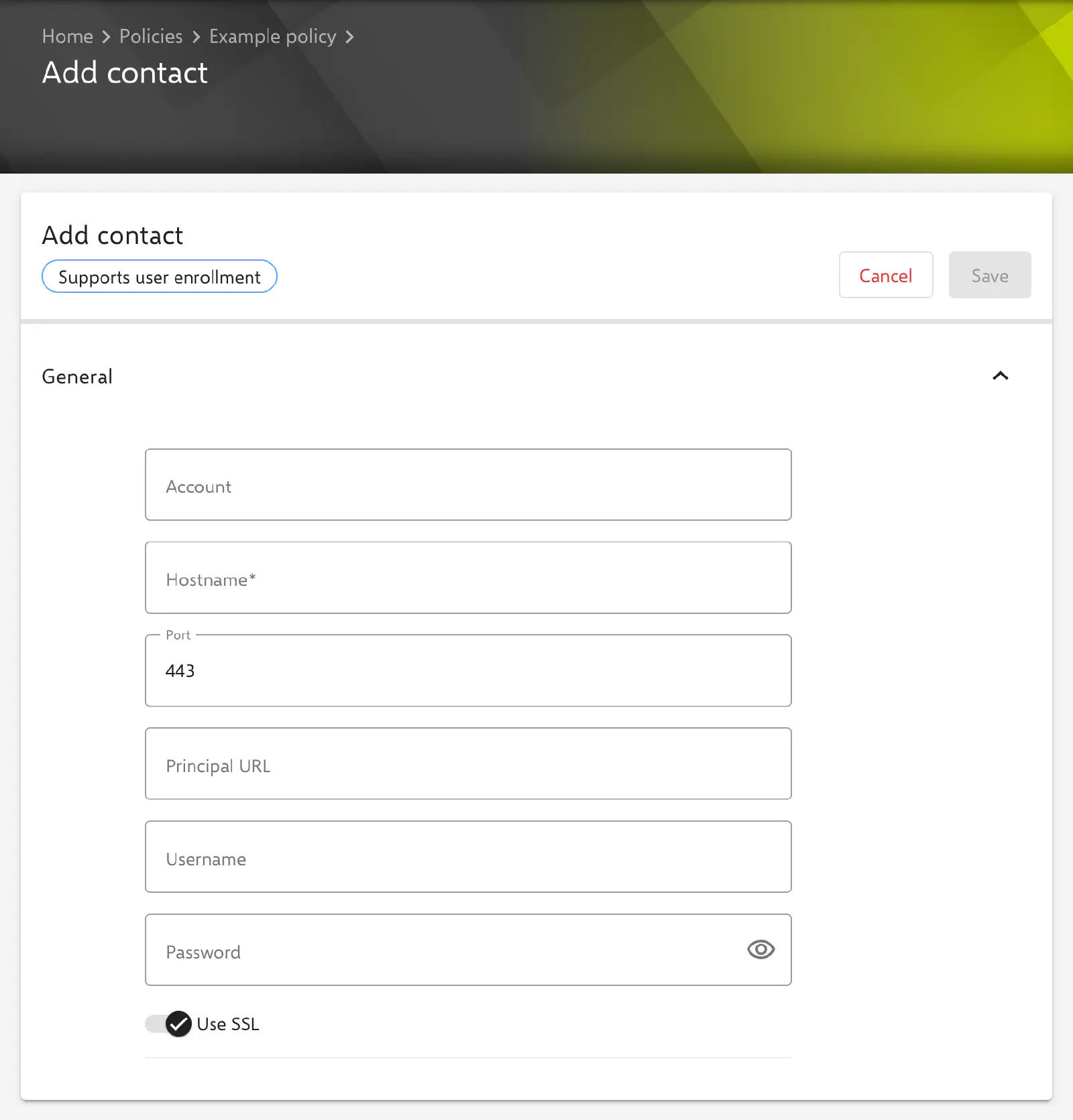 Formulaire Contact dans le portail Relution