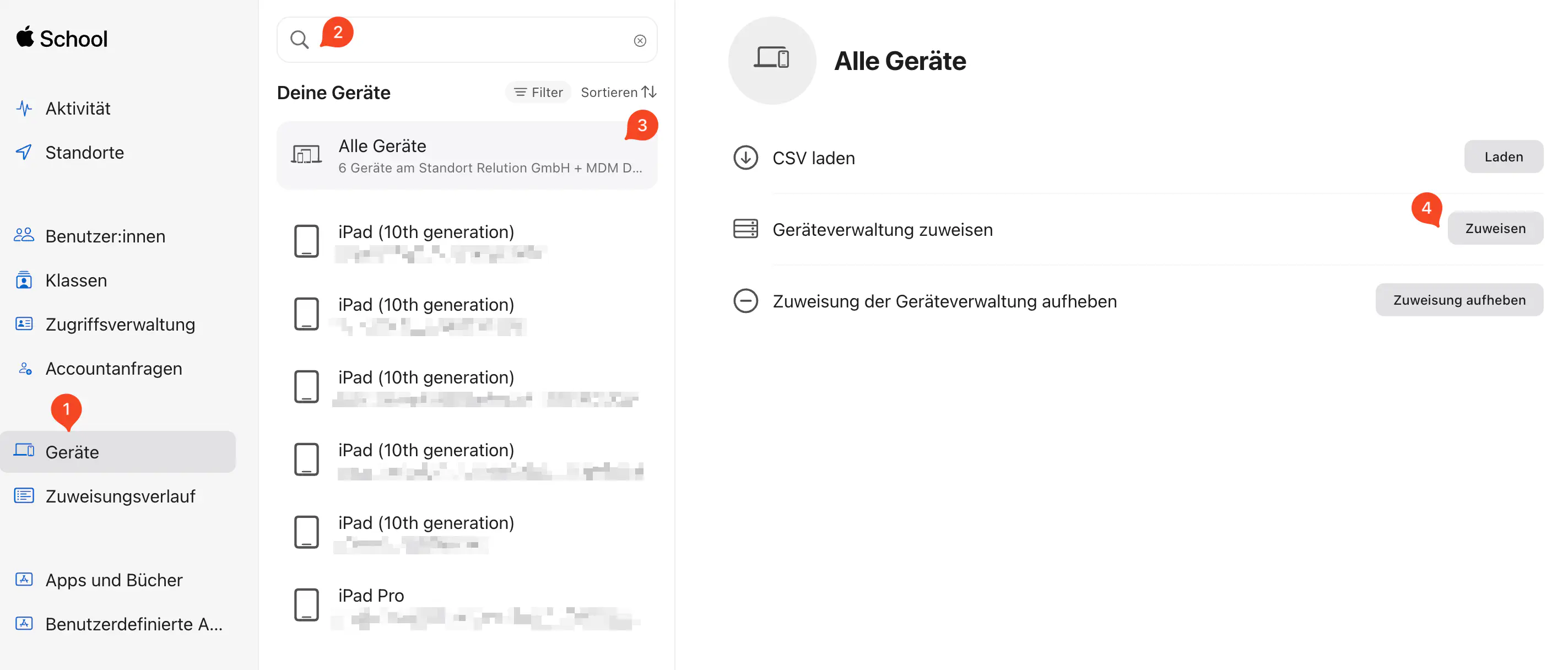 ASM/ABM: Geräte auswählen