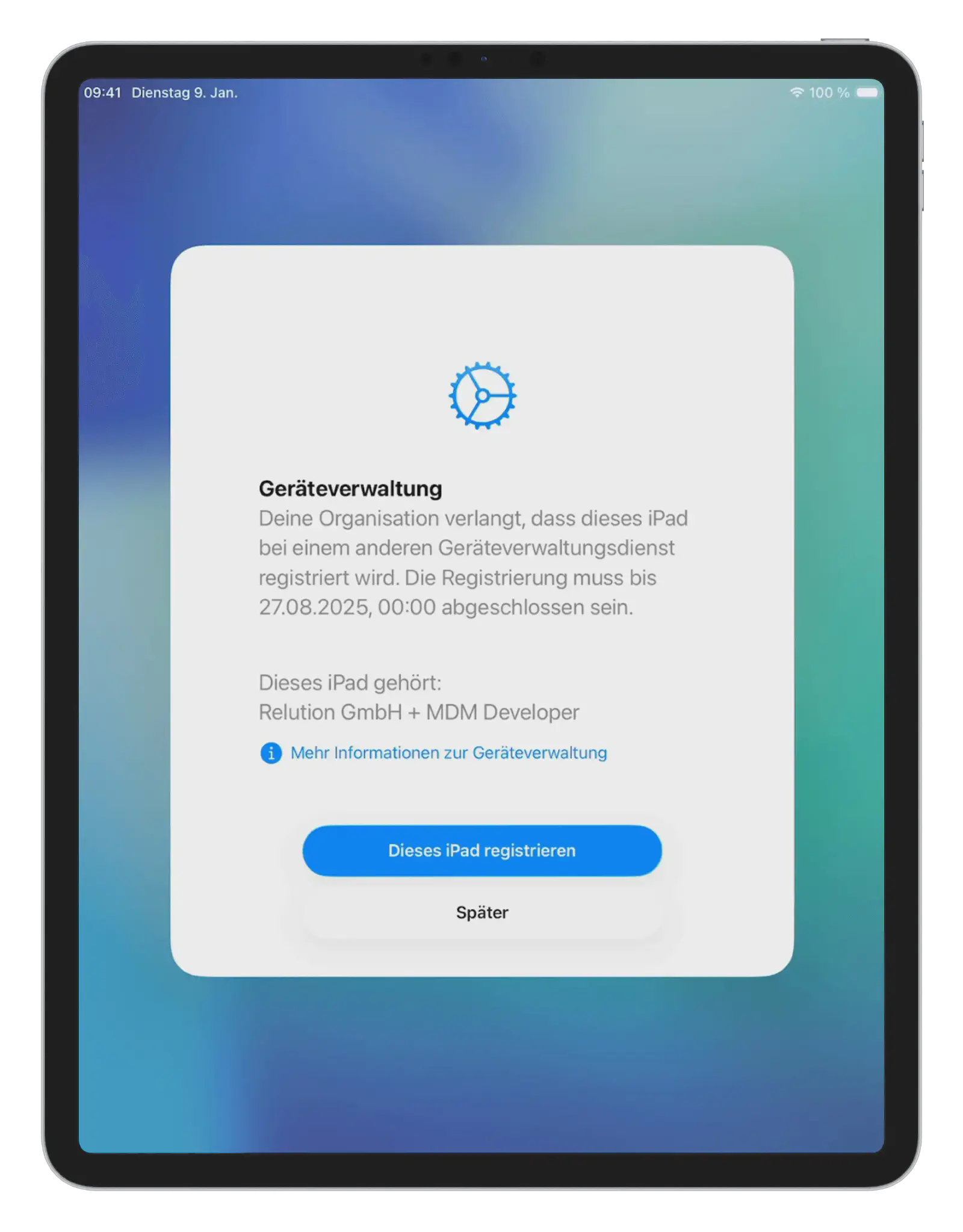 Prompt on the device