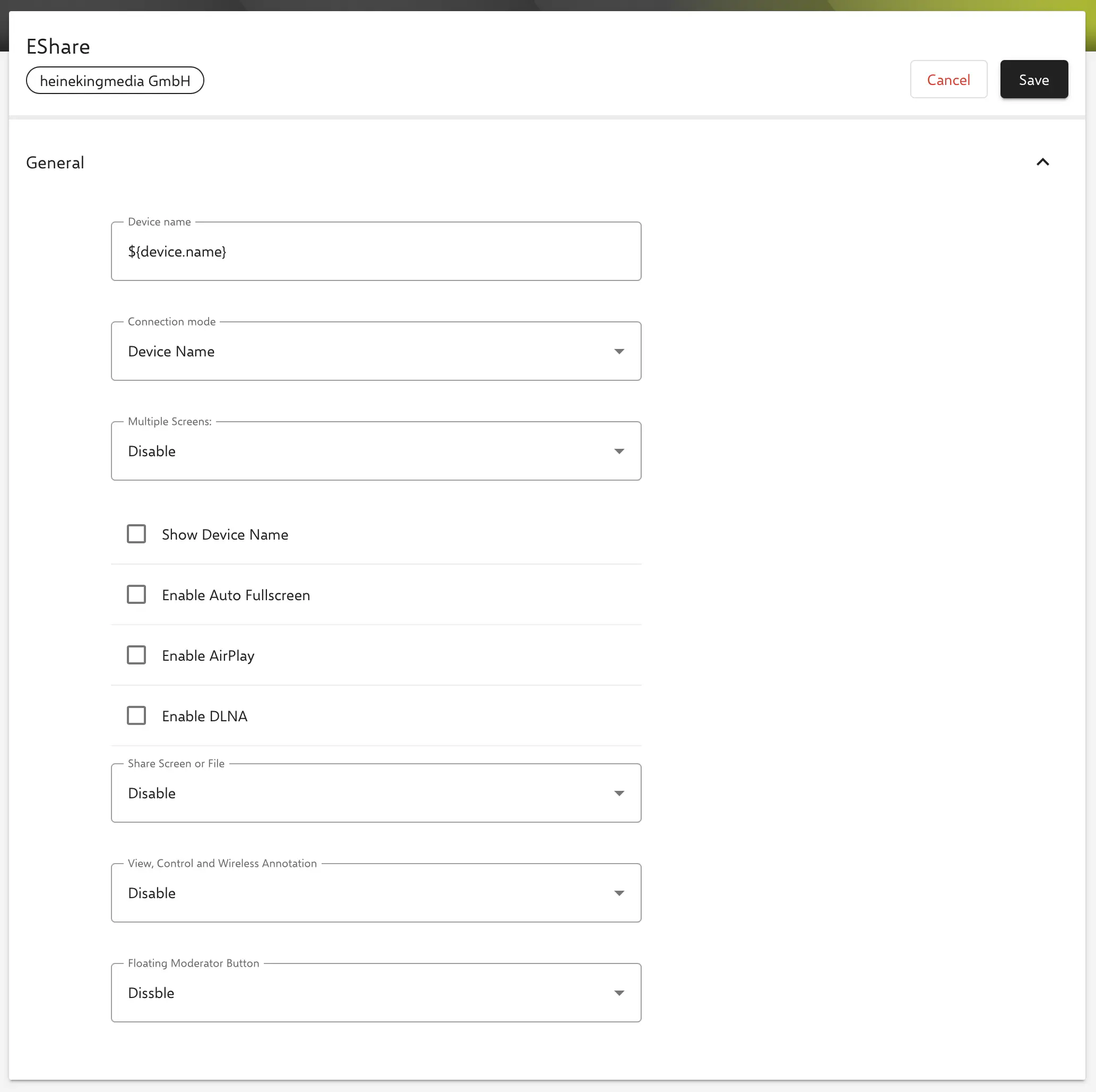EShare policy