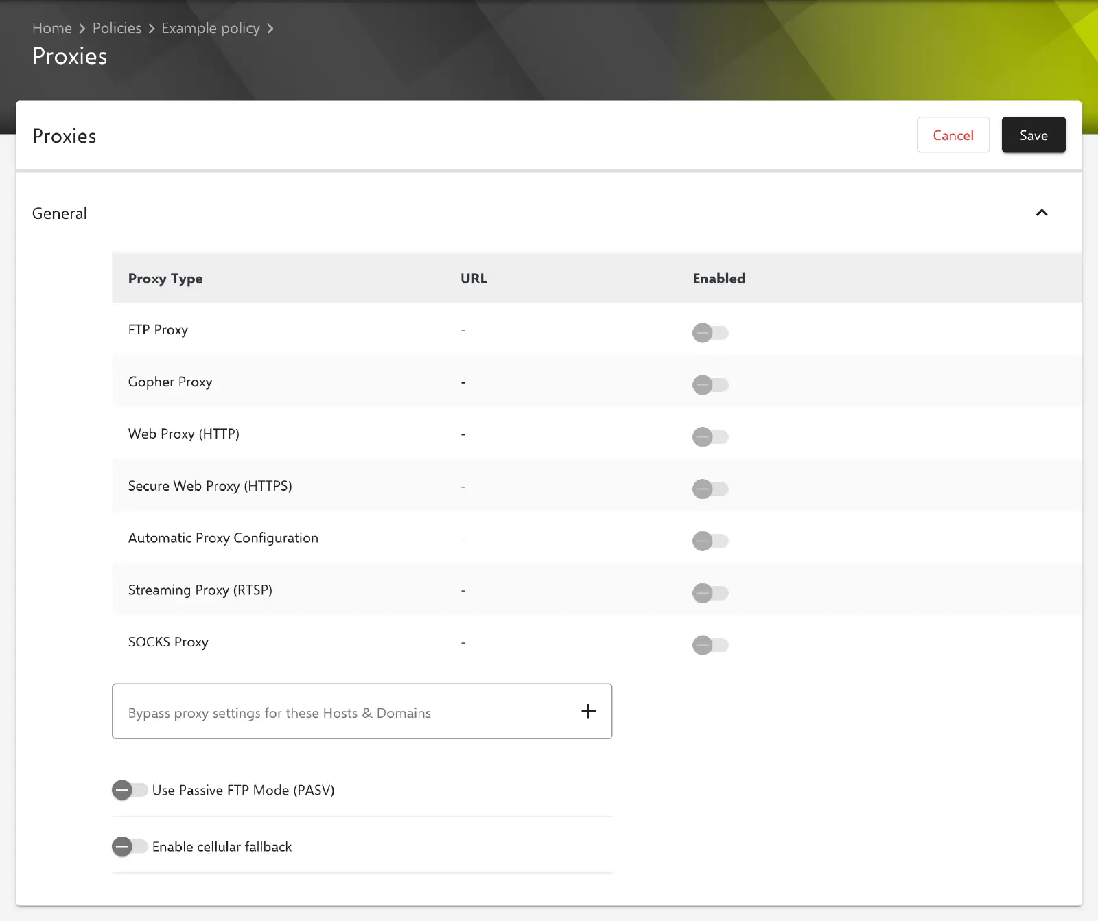 Formulaire Proxies dans le portail Relution