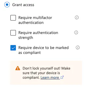 Grundlegende Richtlinieneinrichtung Berechtigung