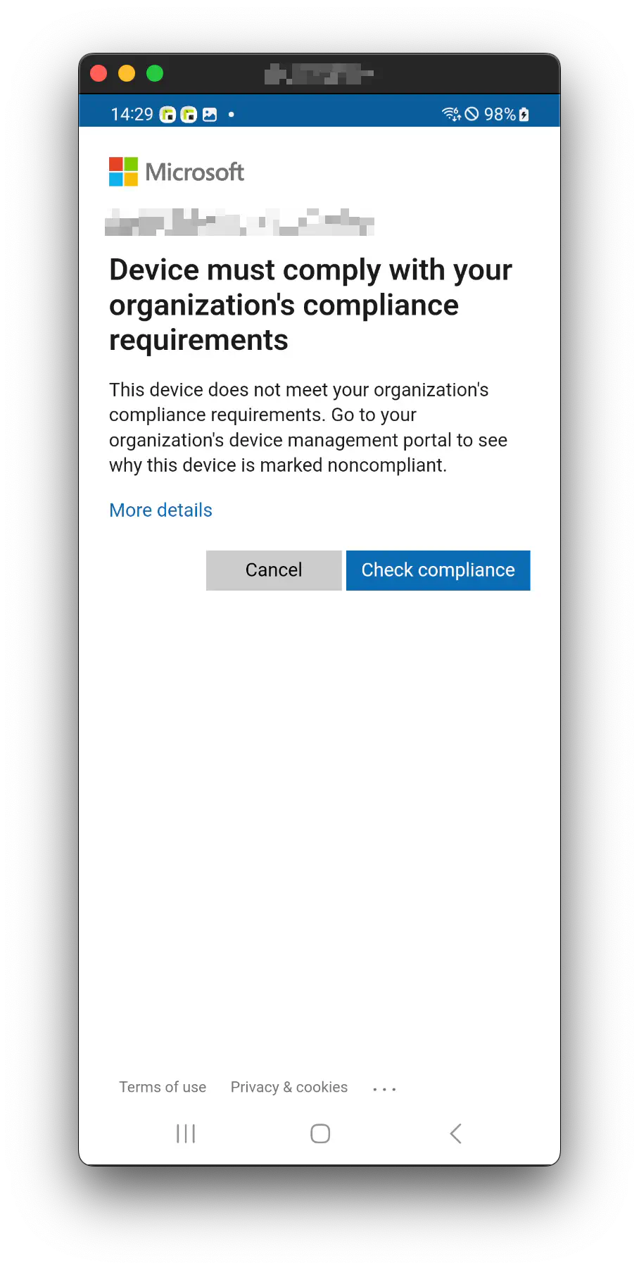 Appareil marqué comme non conforme dans Microsoft Entra ID