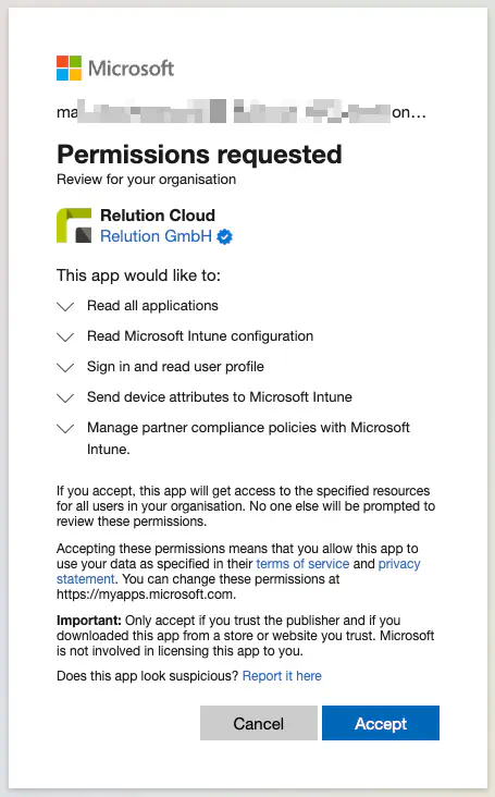 Administrator-Zustimmung für Relution Multi-Tenant-App in Entra ID erteilen