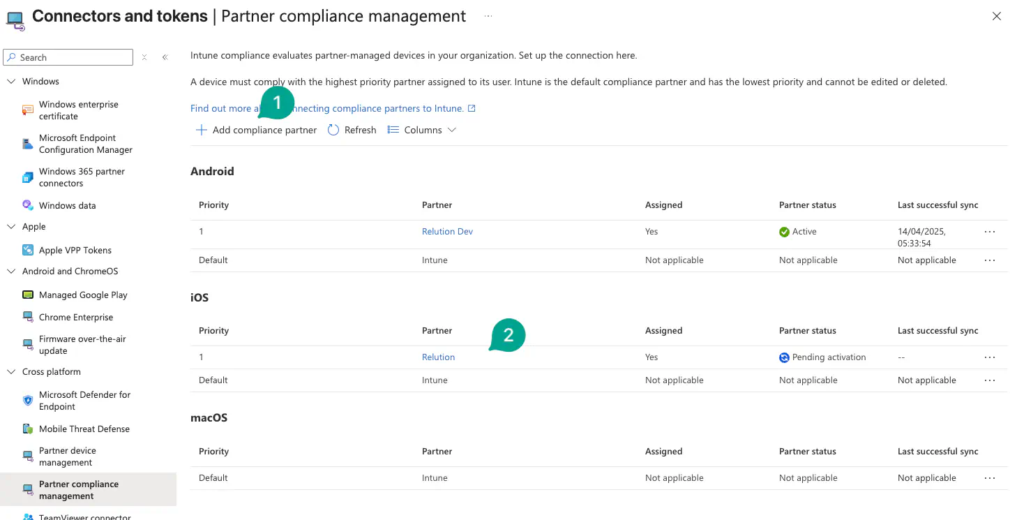 Übersicht über Intune-Compliance-Partner