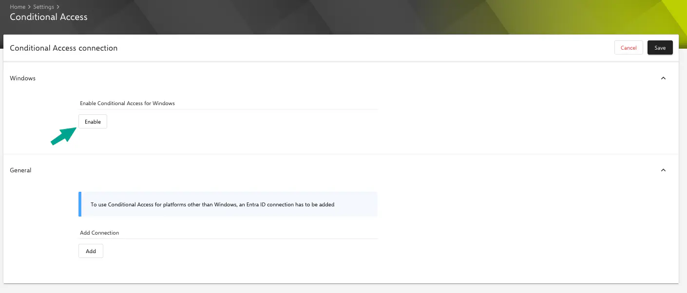 Setting Landingpage