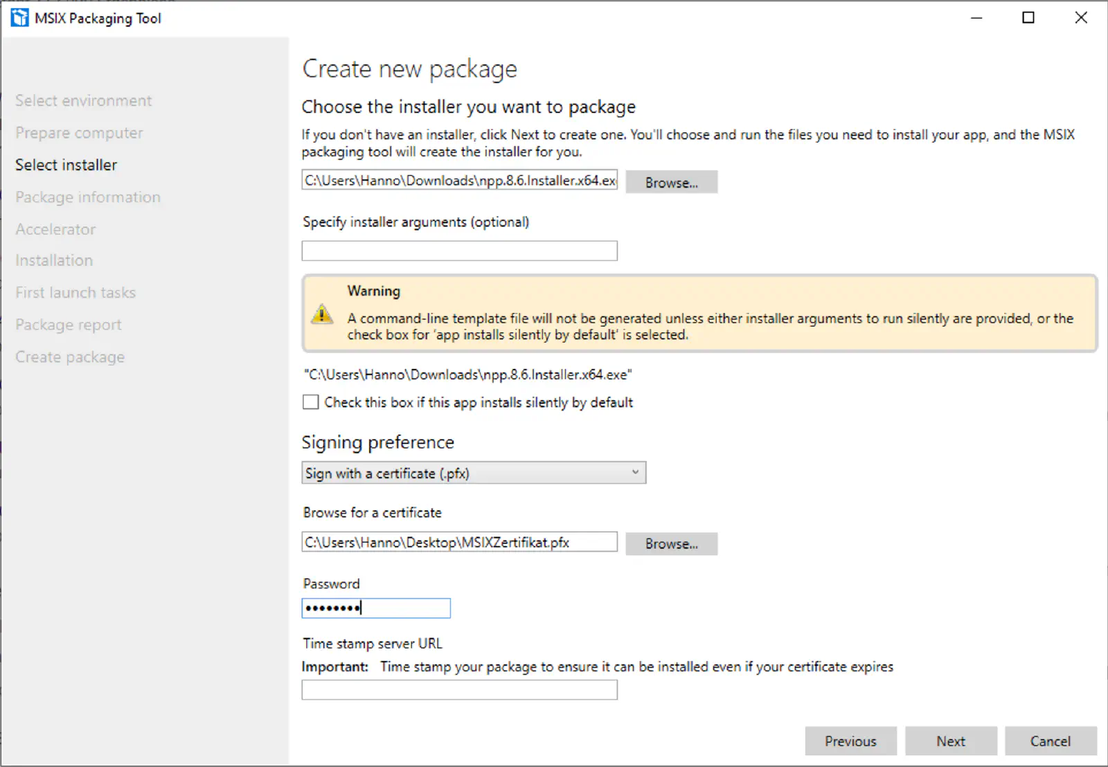 MSIX Packaging Tool