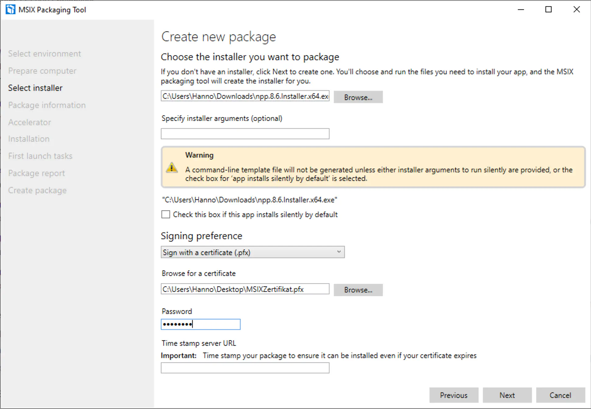 MSIX Packaging Tool