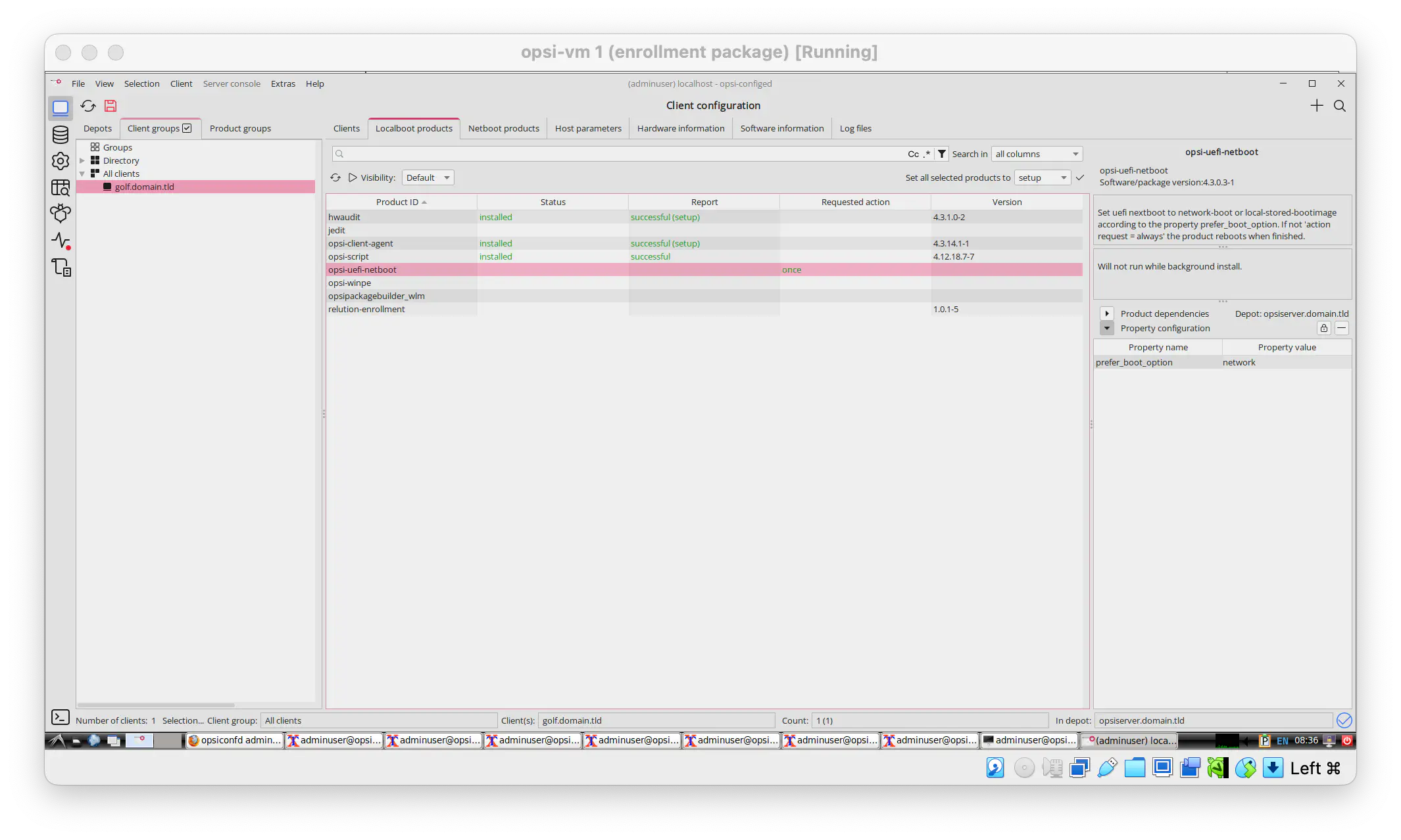 Install opsi localboot products