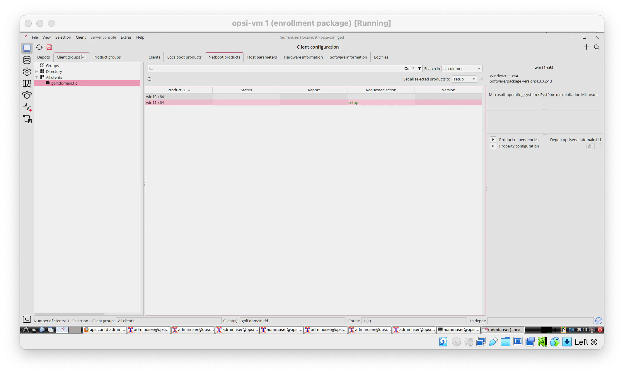 Démarrer l’installation d’un produit netboot