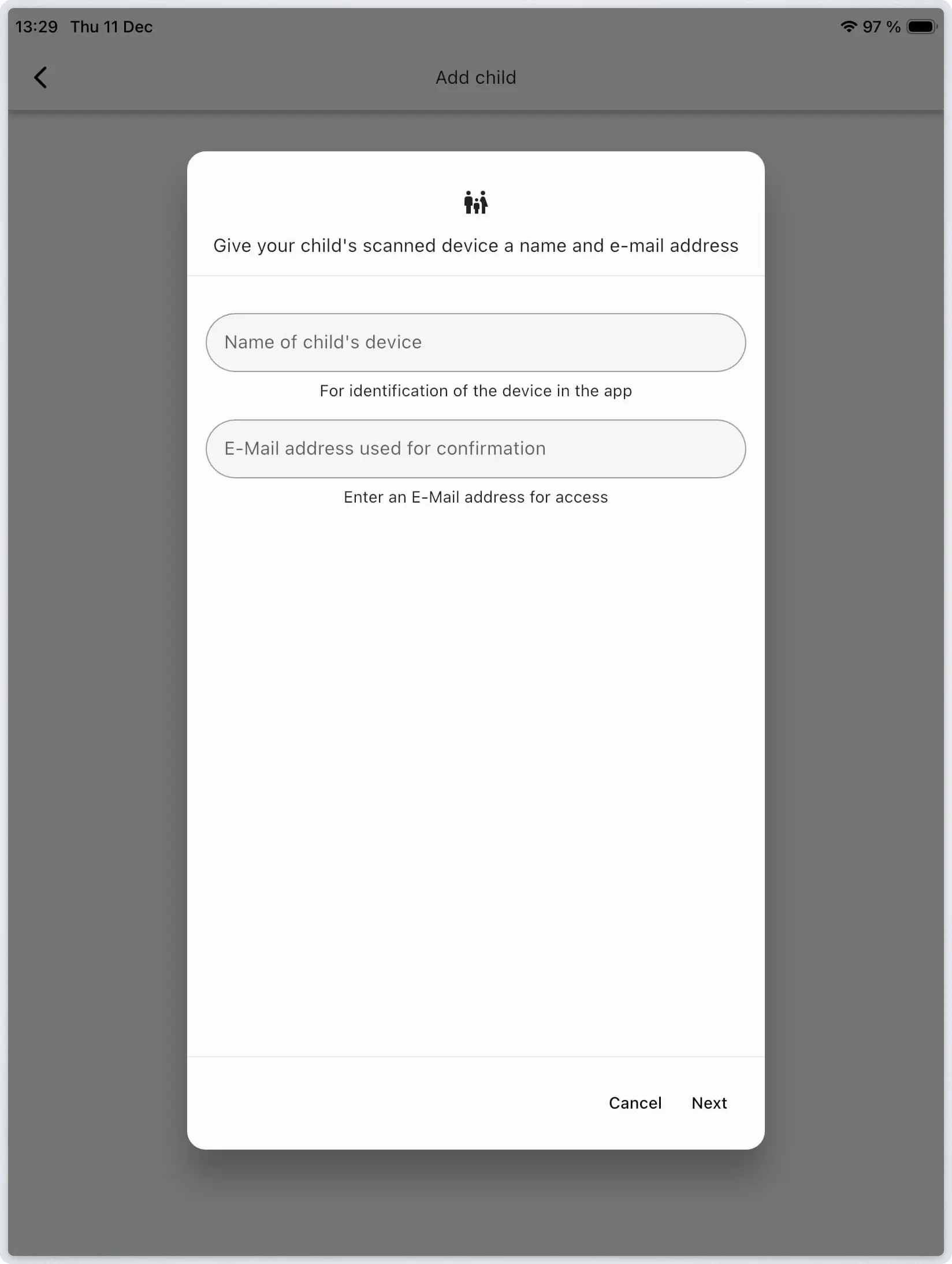 Relution Parent App QR code scanner for linking student device