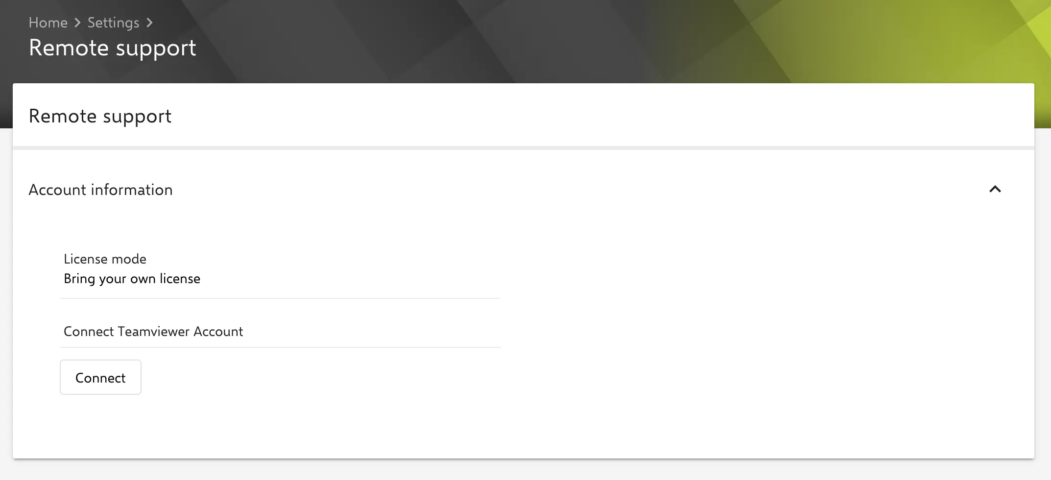 Setup TeamViewer connection