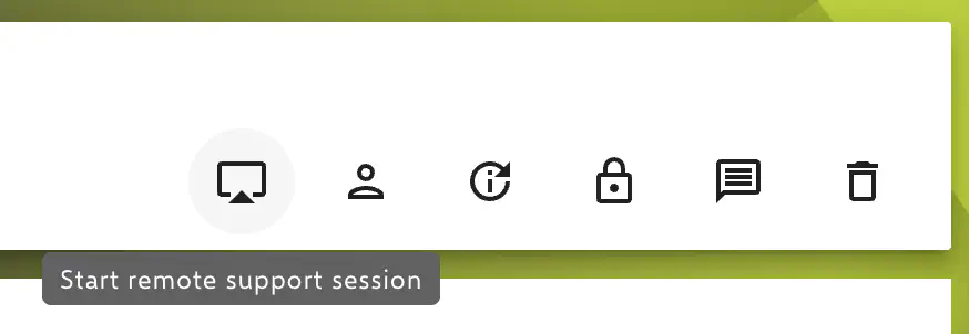 Start remote support session
