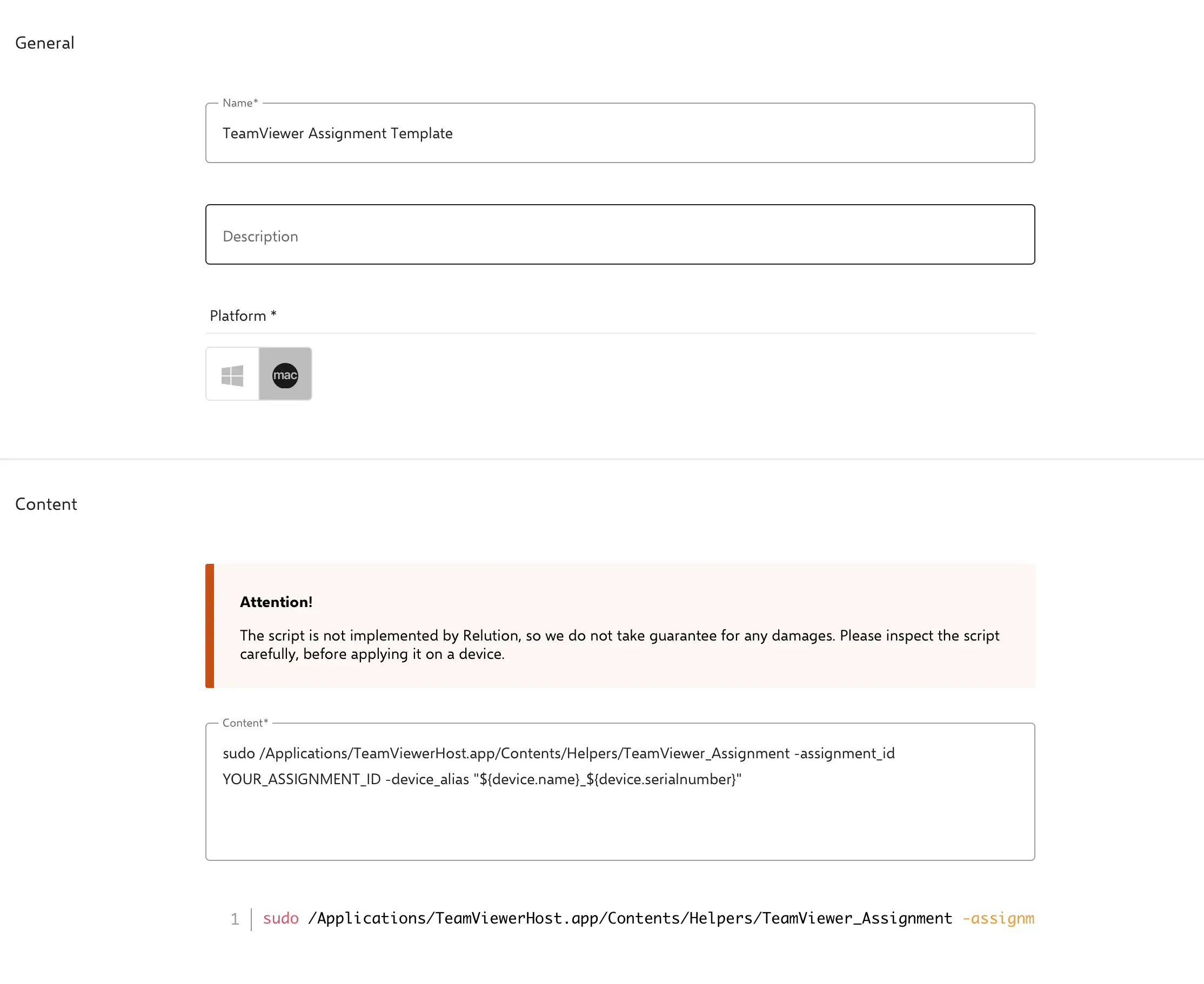 TeamViewer assignment script