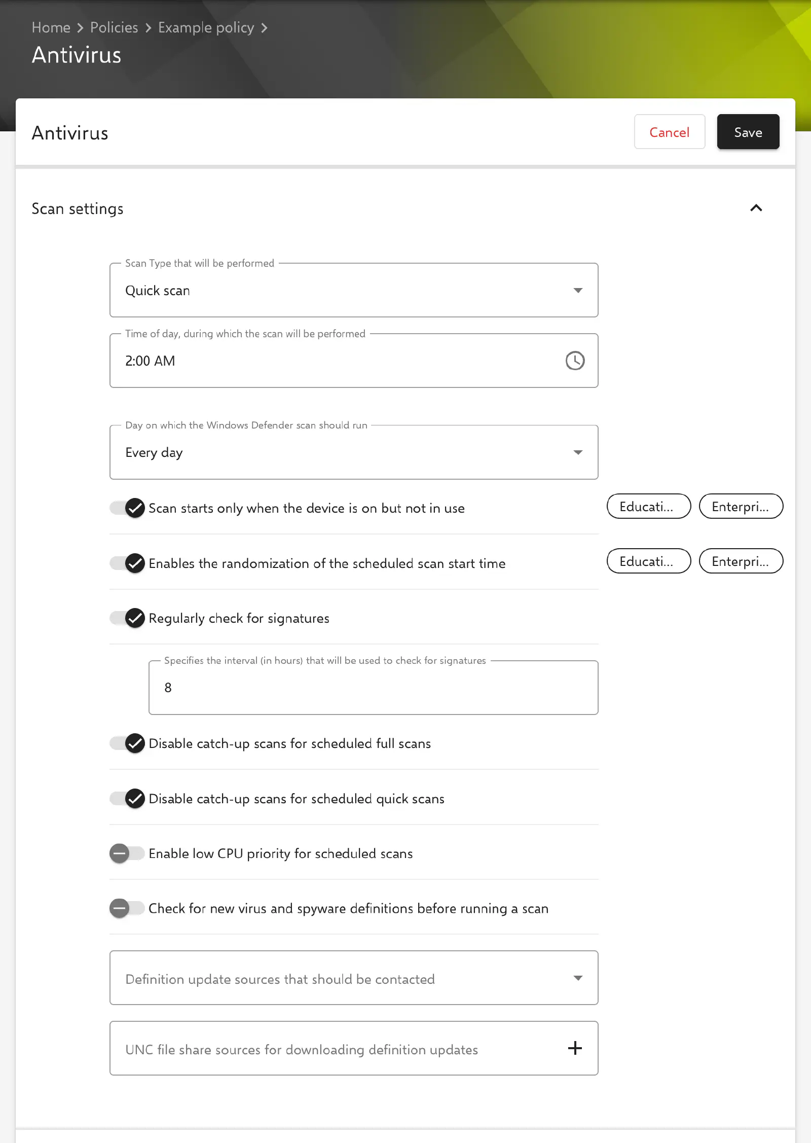Formulaire Antivirus dans le portail Relution